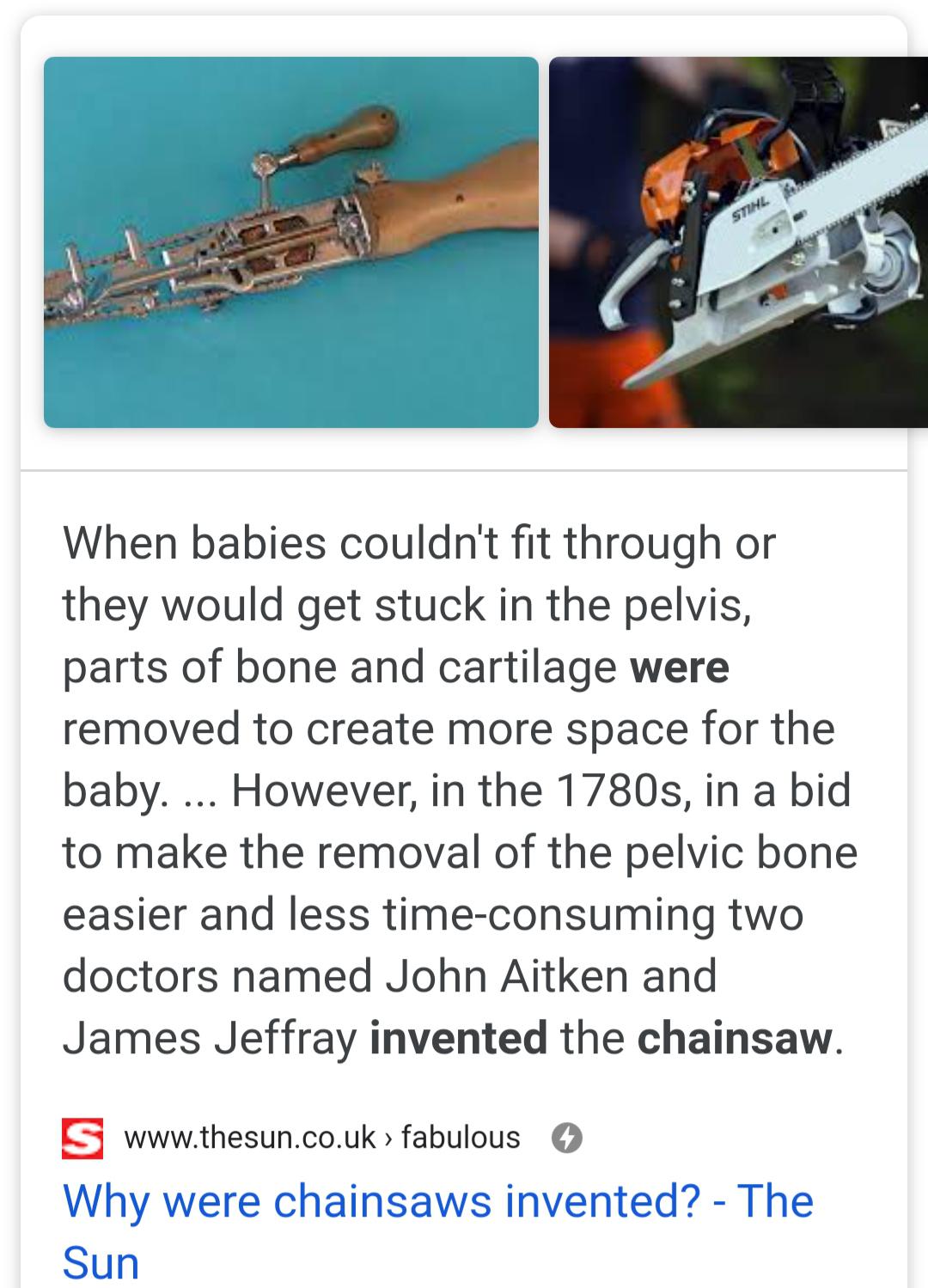 Reason Behind the Invention of Chainsaw is just..... r/interestingasfuck