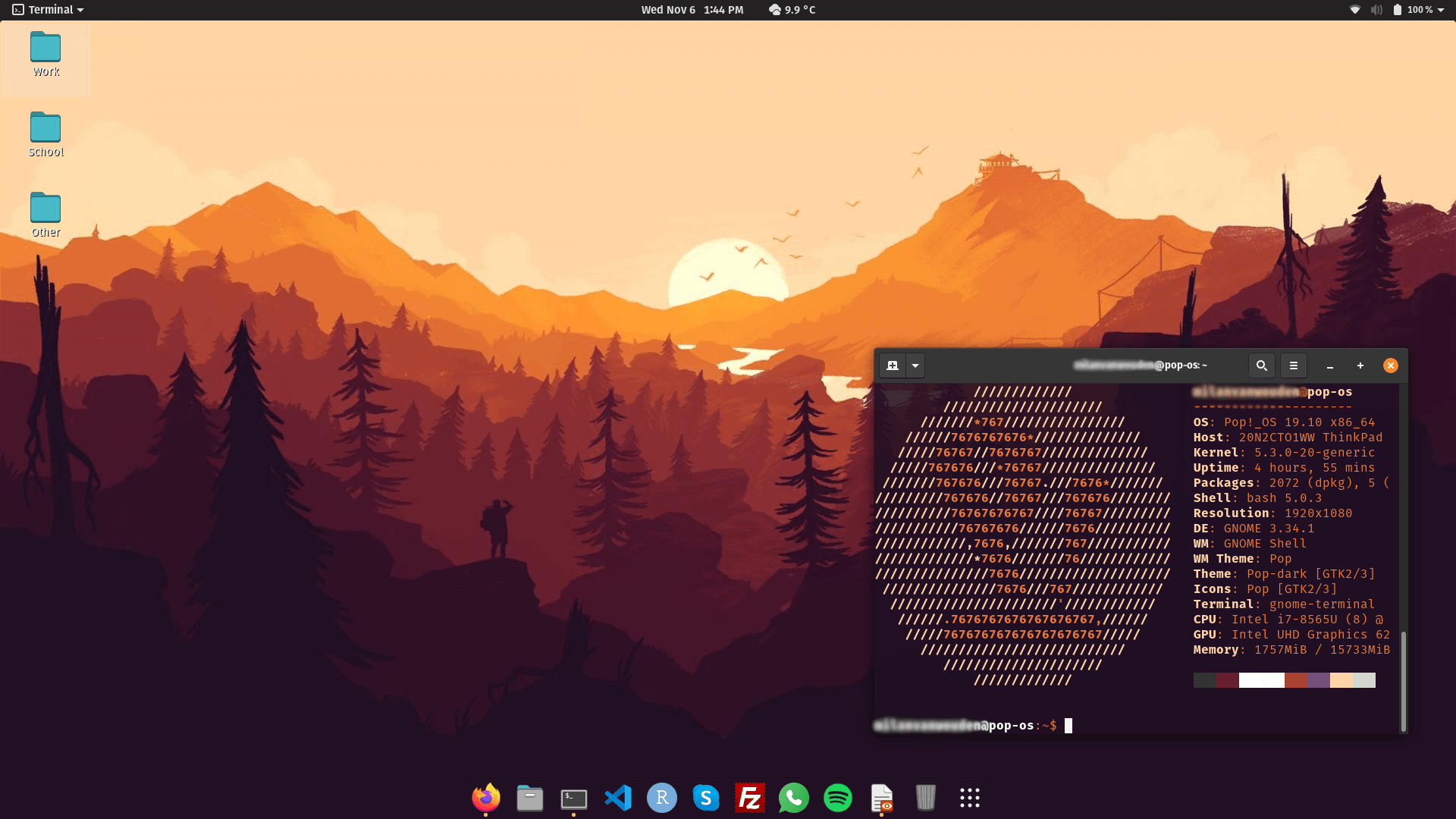 Halfway through the customization of my new POP OS installation. Is it