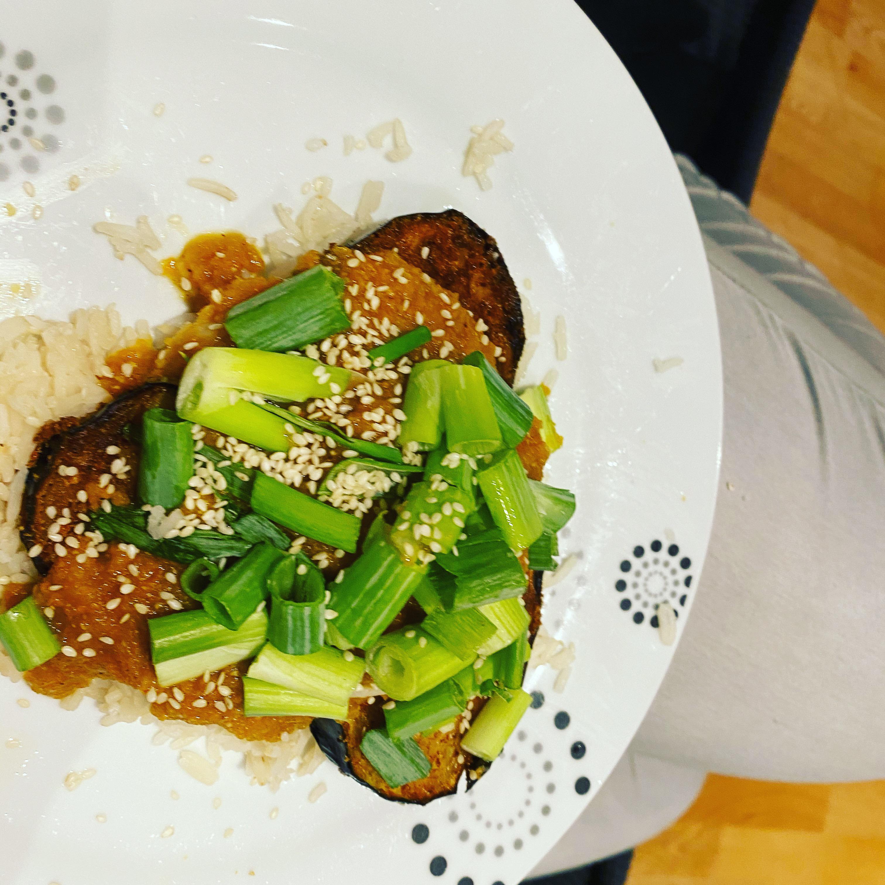 New to veganism, homemade aubergine katsu curry!! veganrecipes