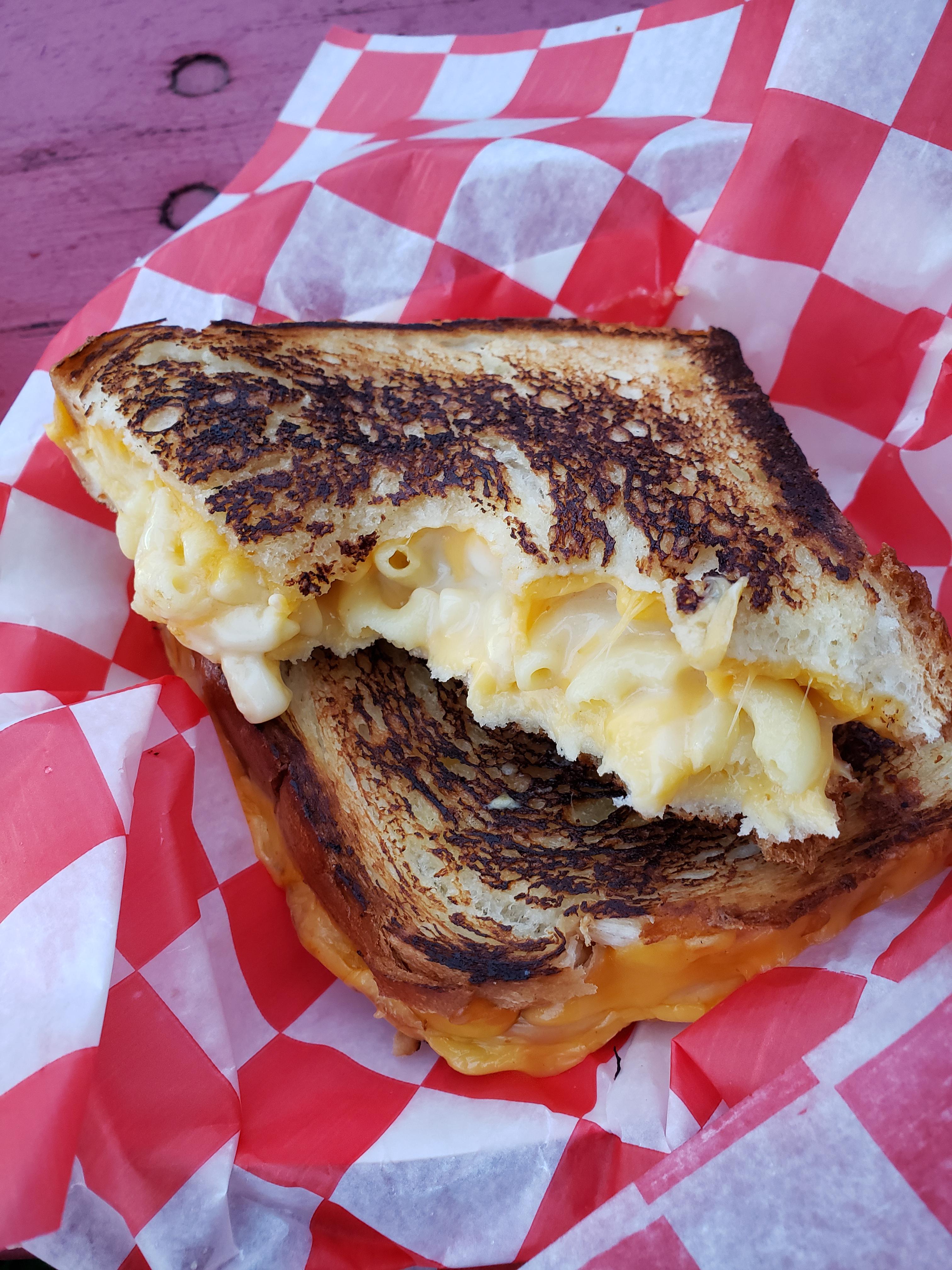 Mac and cheese grilled cheese from Mr. C's Grilled Cheese r/grilledcheese