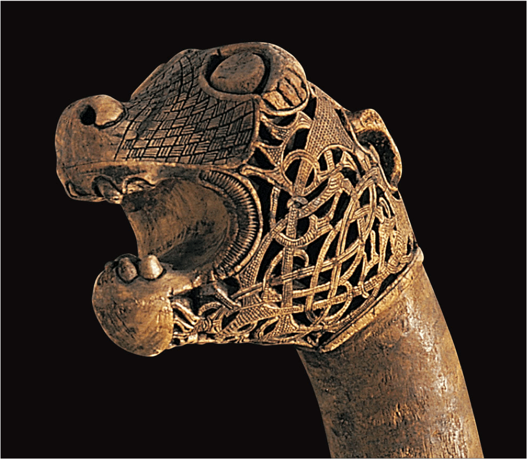 Viking Figurehead from the Oseberg ship, Early Medieval Europe, about AD 800. Displayed in the