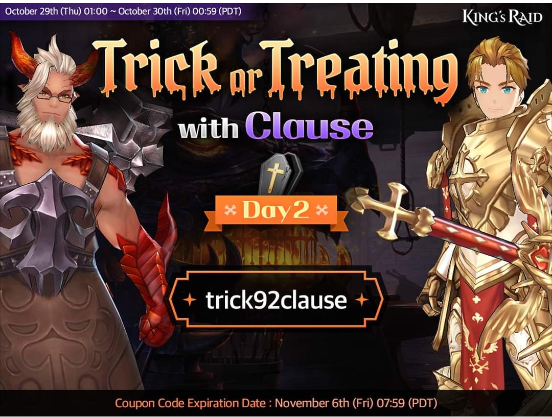 Facebook event coupon code day 2 r/Kings_Raid