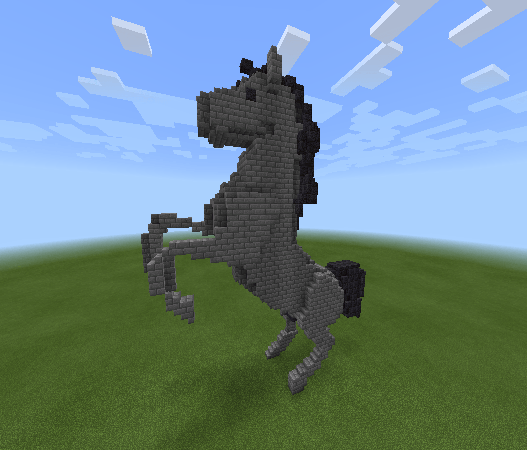 I wanted to make a statue of a horse in a dynamic pose. Sorry if the