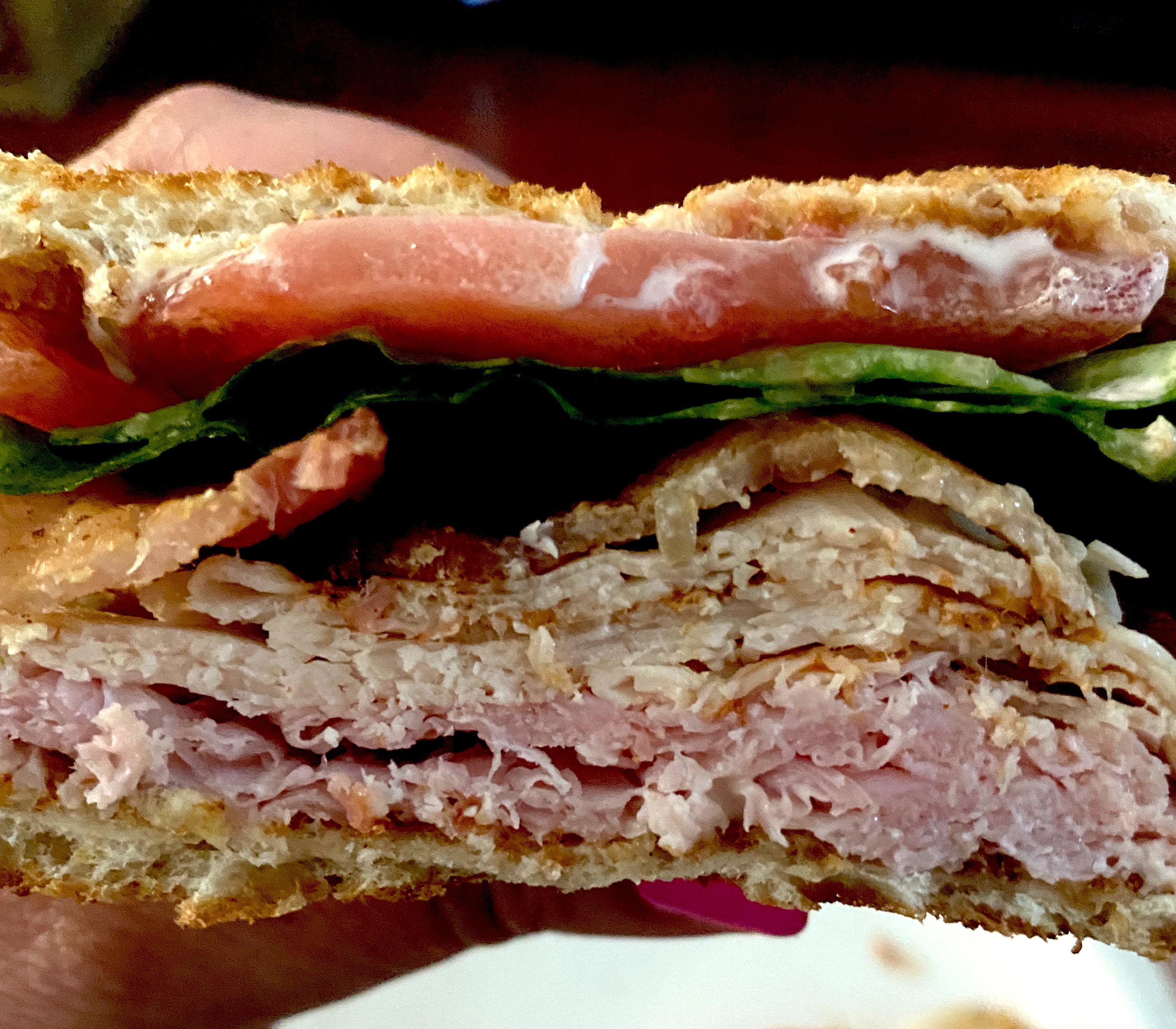 [homemade] turkey and ham club sandwich. r/food