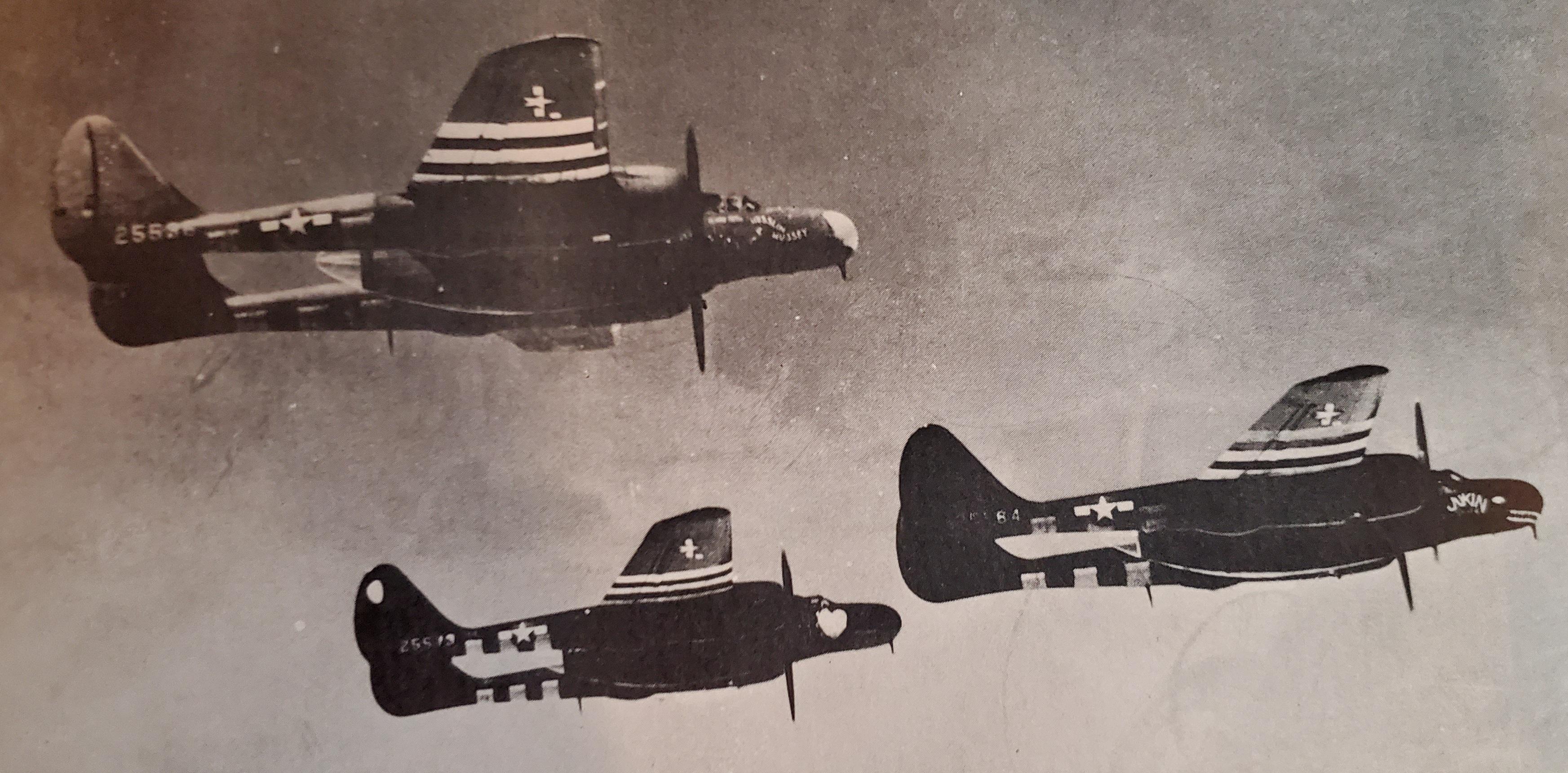 Three P61 Black Widows from the 9th Air Force's 422nd NightFighter