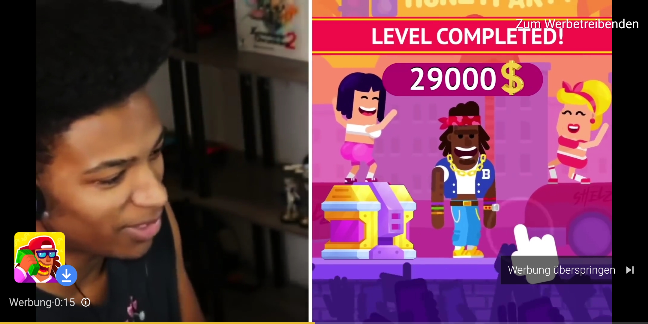 What's with these mobile game ads? In some of them facecam and captured