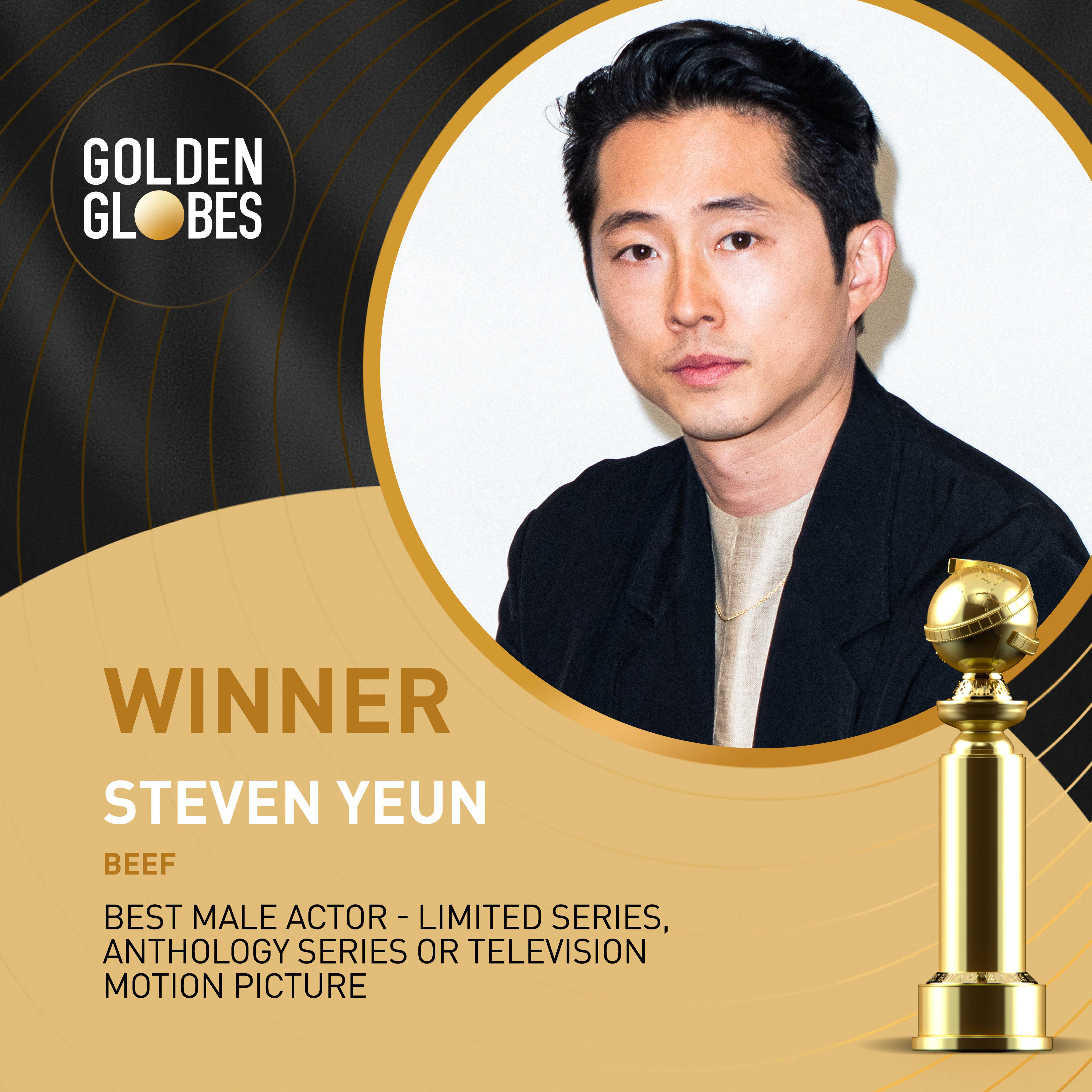 Steven Yeun wins Golden Globe for Best Male Actor Limited Series