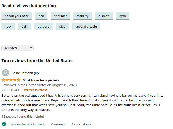 Review for a Squat Pad r/christianmemes