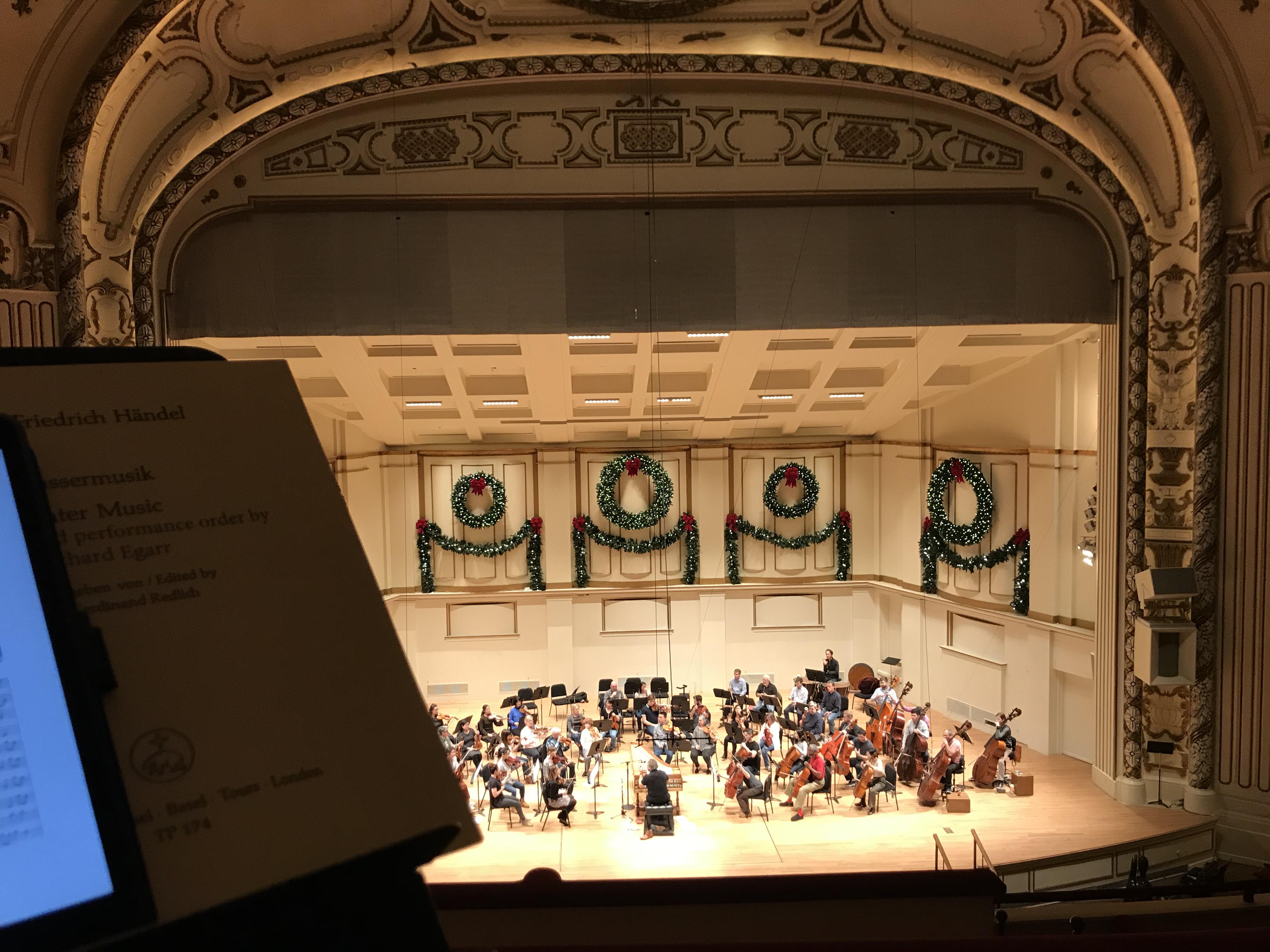 A cover conductor’s perch in Powell Hall, Saint Louis Symphony. r