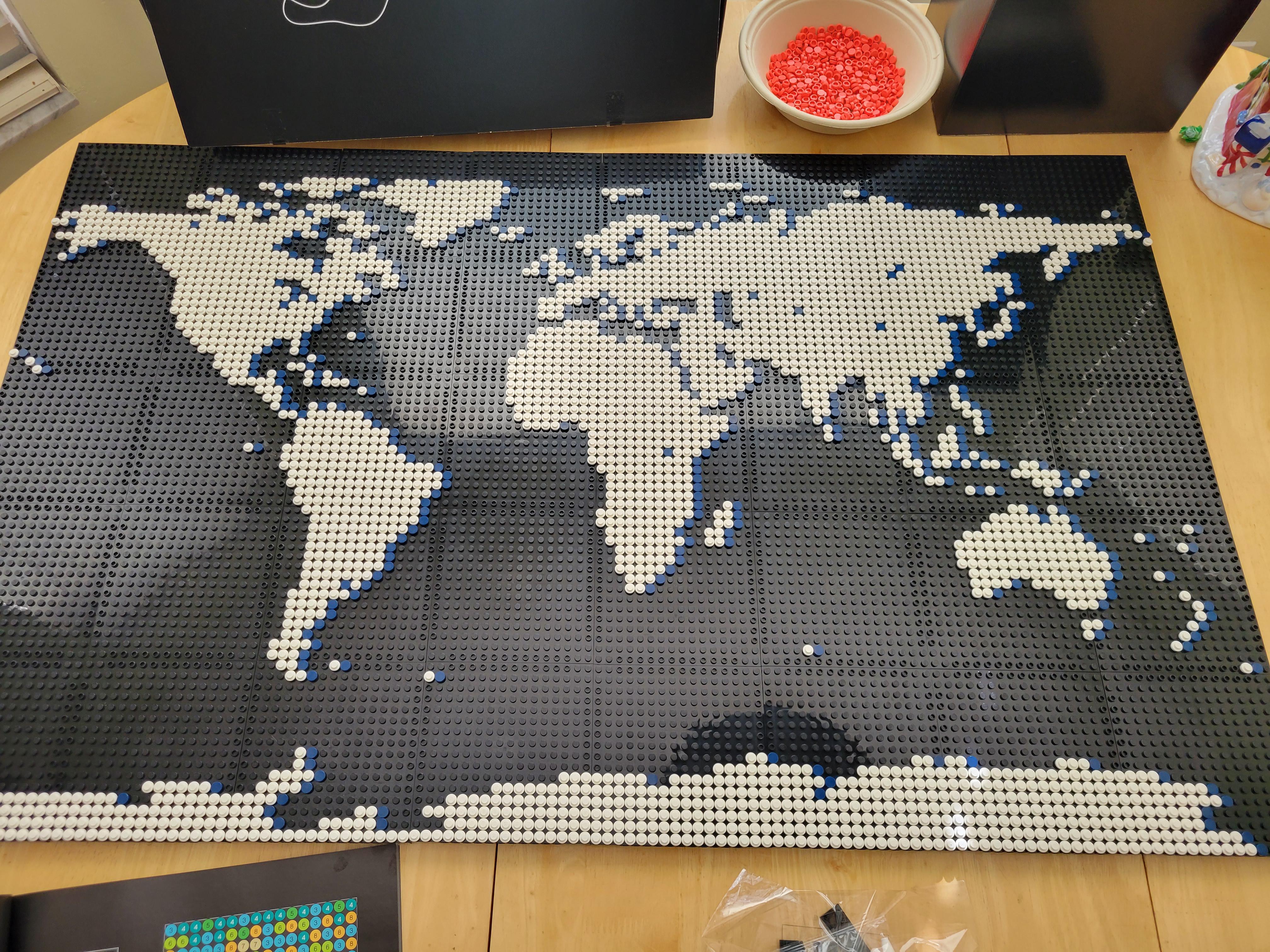 finished the land on our world map! suggestions for the ocean? maybe