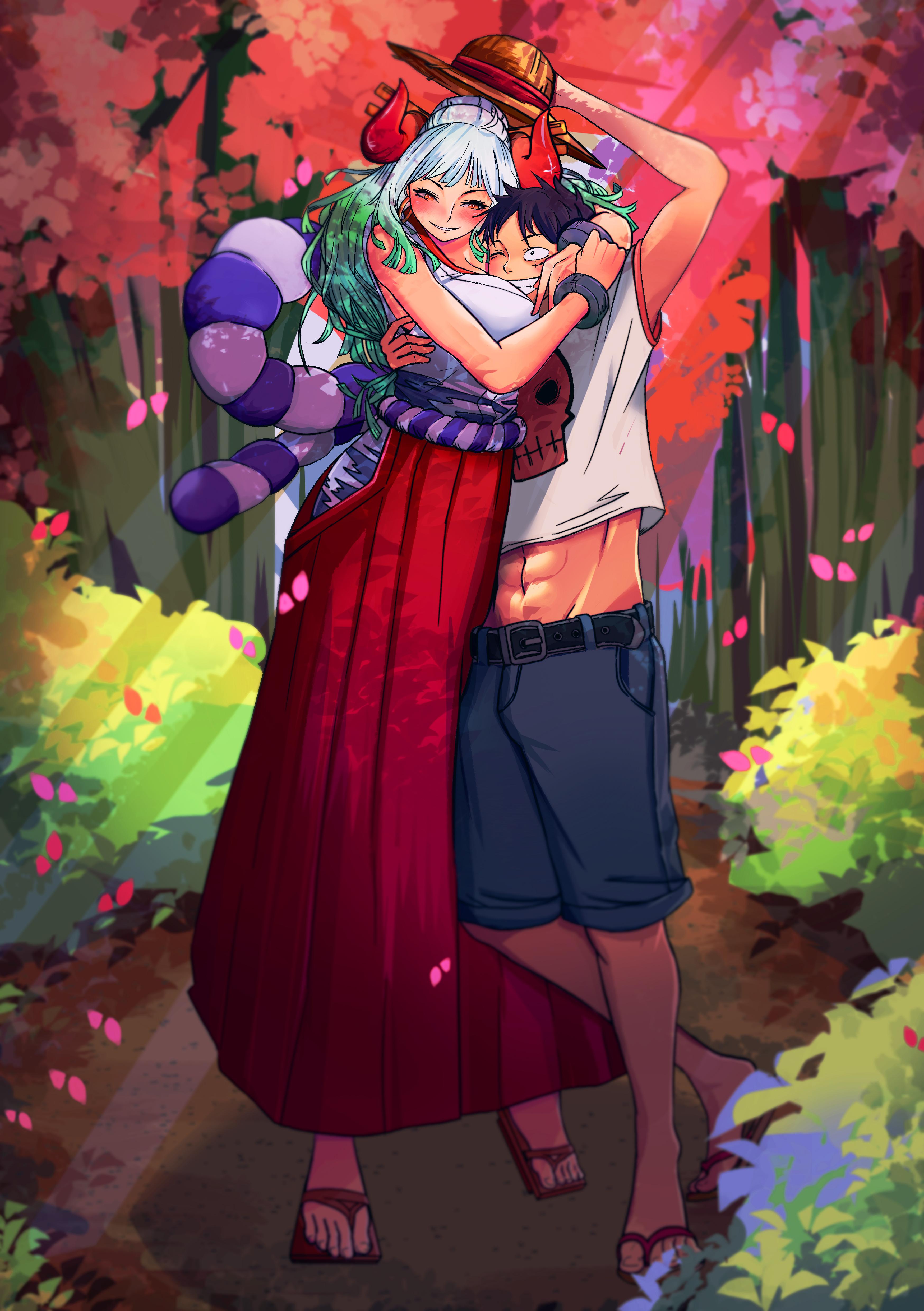 Luffy x Yamato commission done by my friend. Twitter _kitsunoko r