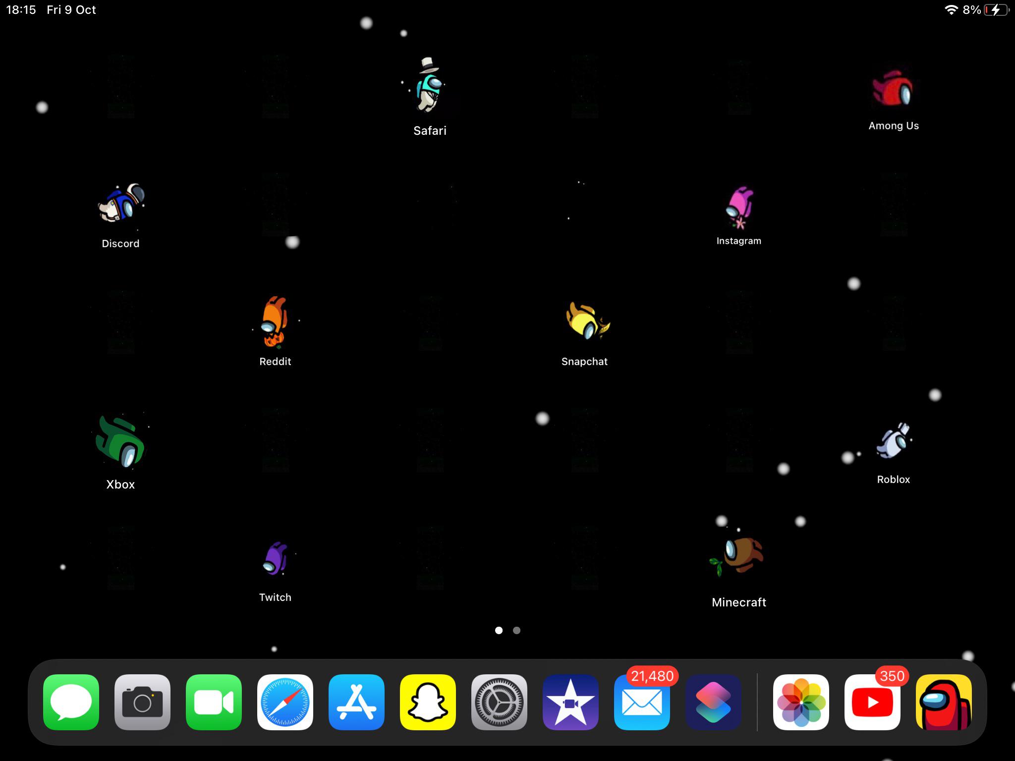 My iOS 14 Among Us themed wallpaper! r/AmongUs