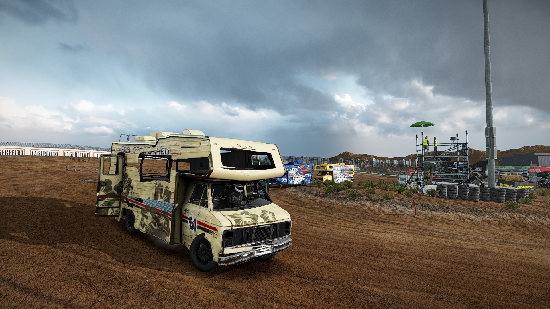Motorhome racing on a dirt track r/Wreckfest