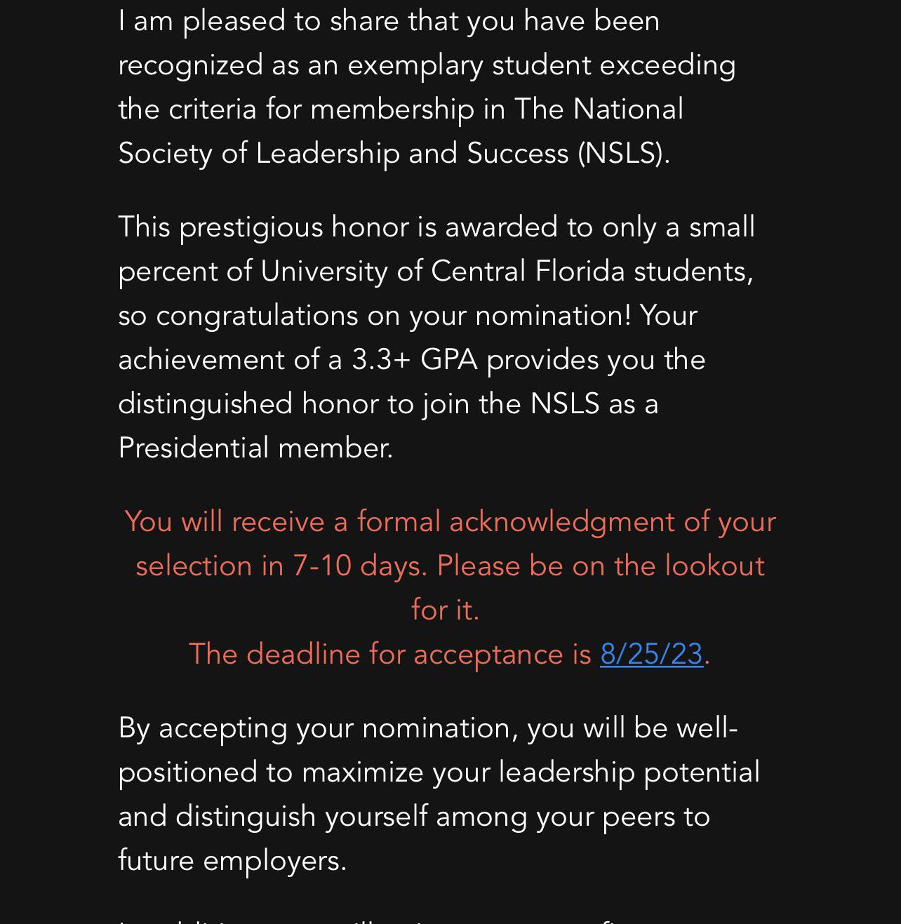 National Society of Leadership and Success (NSLS) ? Is this a scam