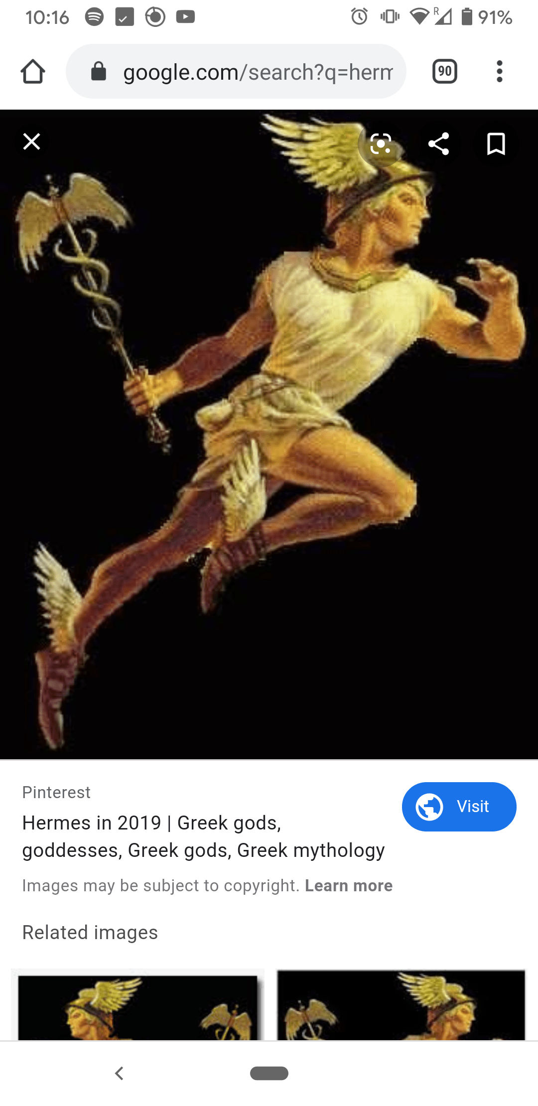 Hermes, messenger of the Gods. See the wings on his helmet that allowed