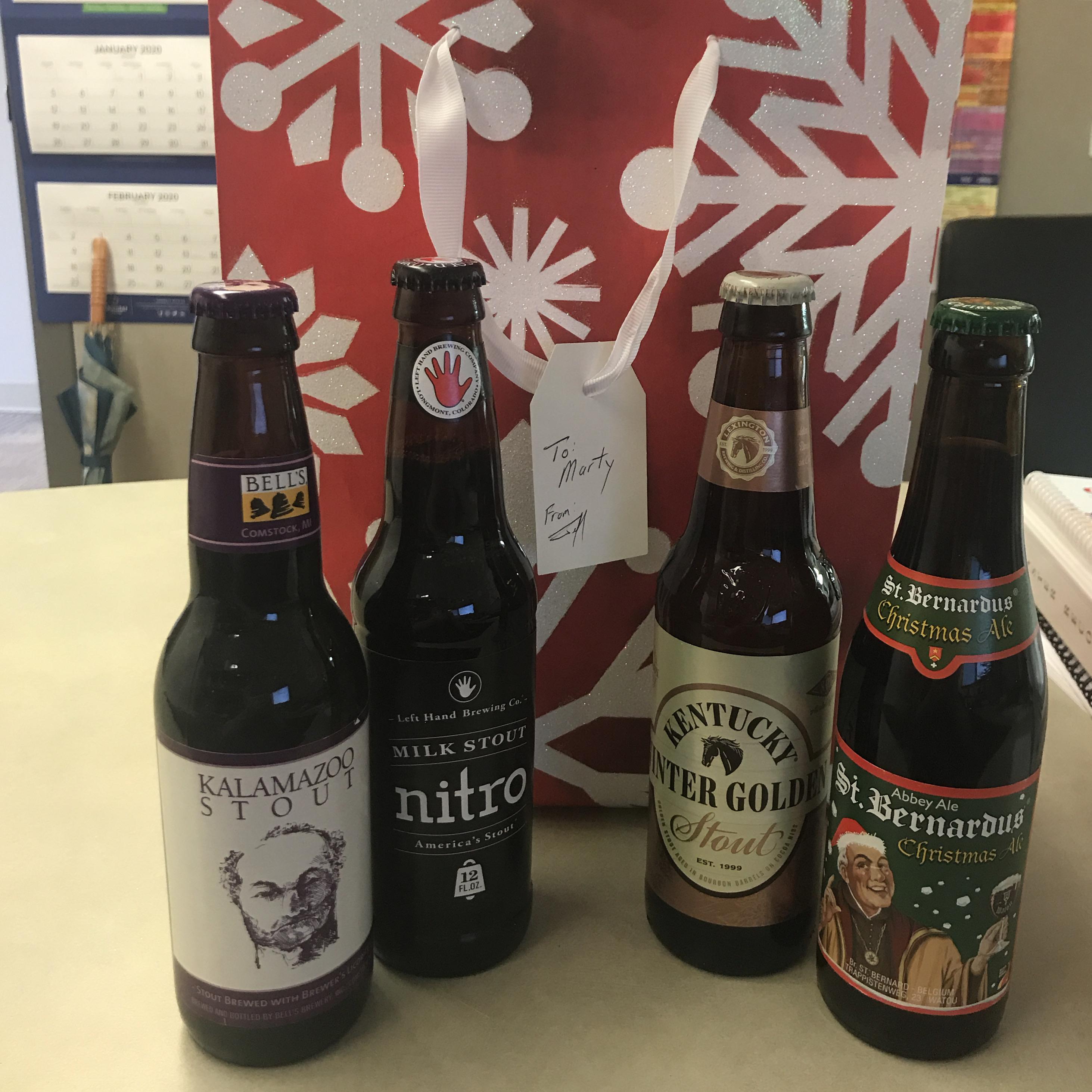 Merry Christmas to me (Part 2). Four beers from my coworker, Jeff. None