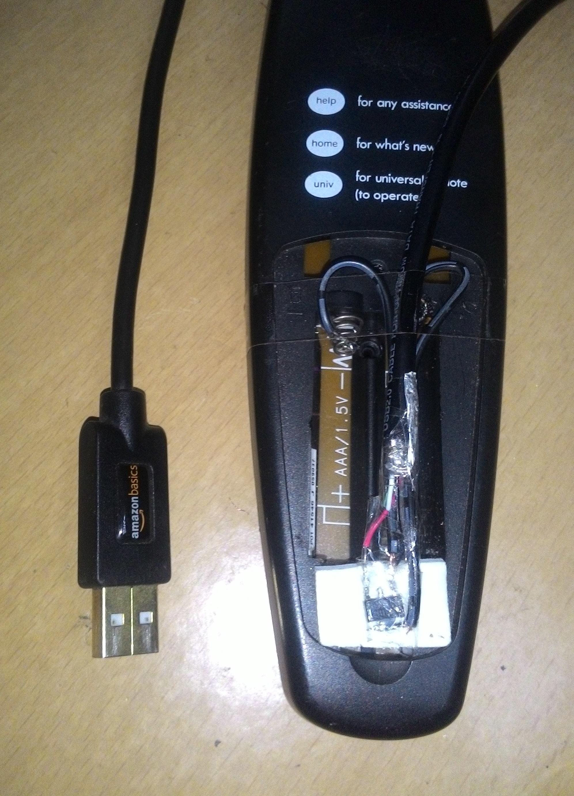 TV remote started draining batteries like crazy. Turned it into a USB