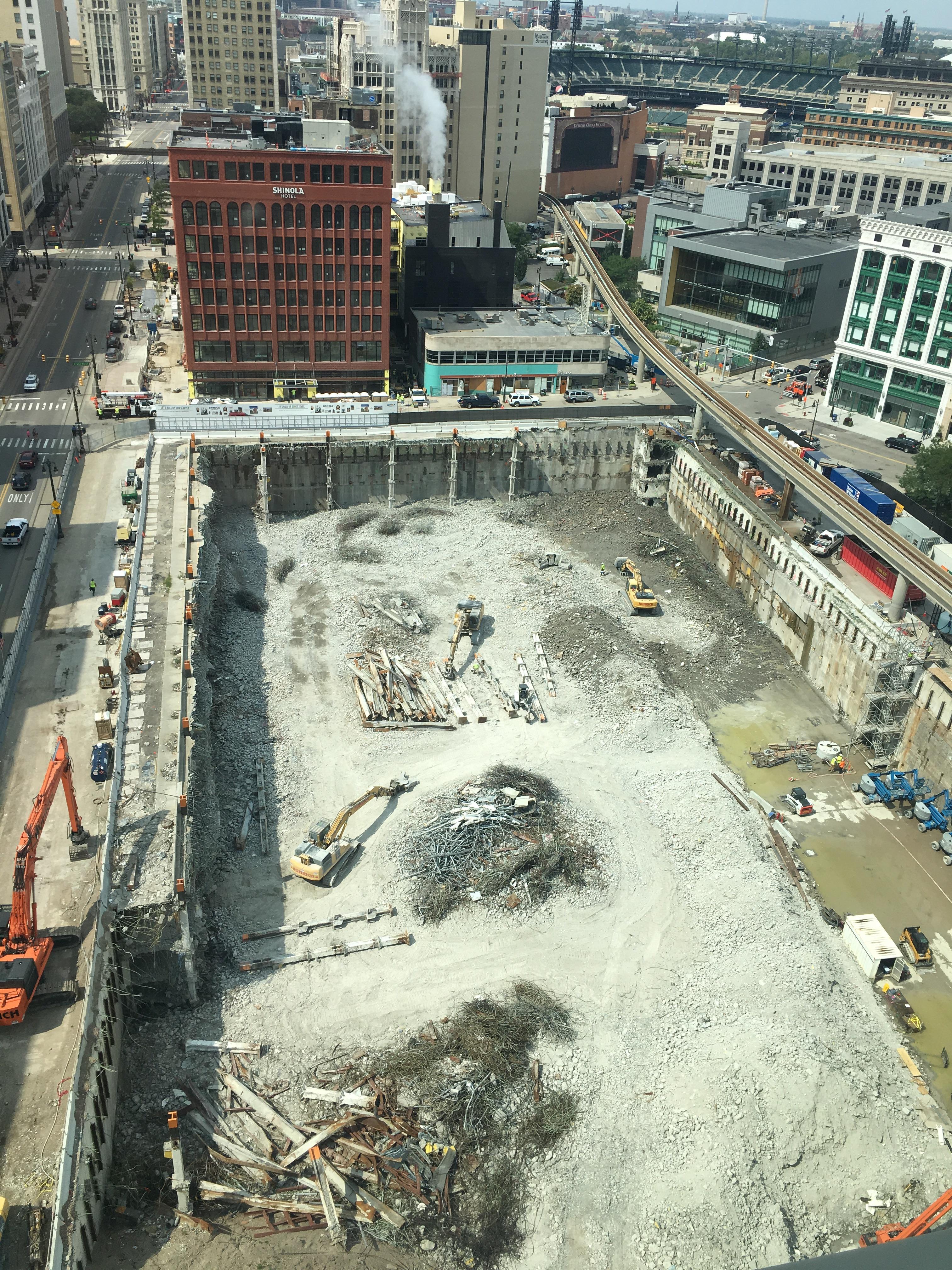 Parking garage on Hudson’s site is now completely demolished r/Detroit