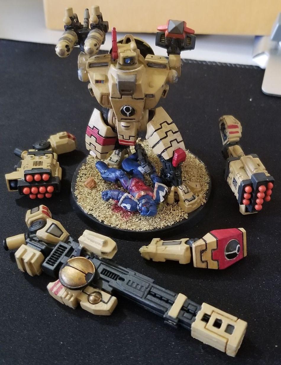 First finished Tau model XV88 Broadside with in the limbs