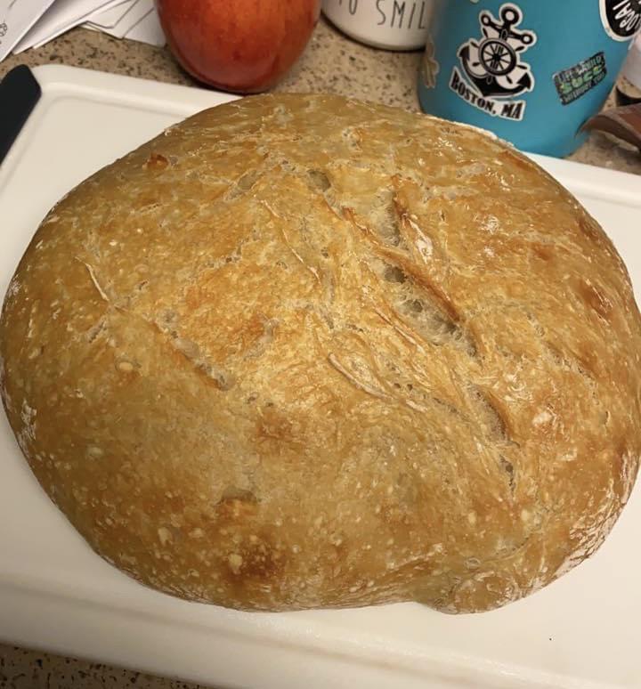 I accidentally let this no knead bread rise for 25 hours so I hope it