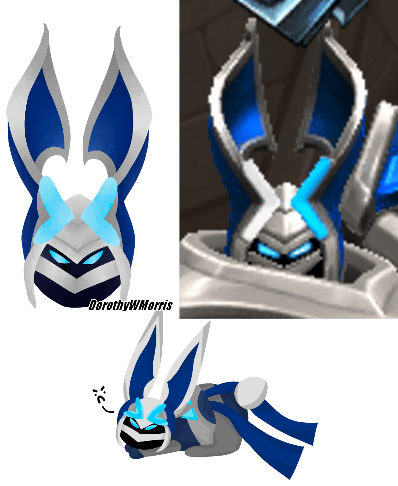 Mixer Khan's helmet looks like a pair of bunny ears, so I drew Bunny Khan! r/Paladins