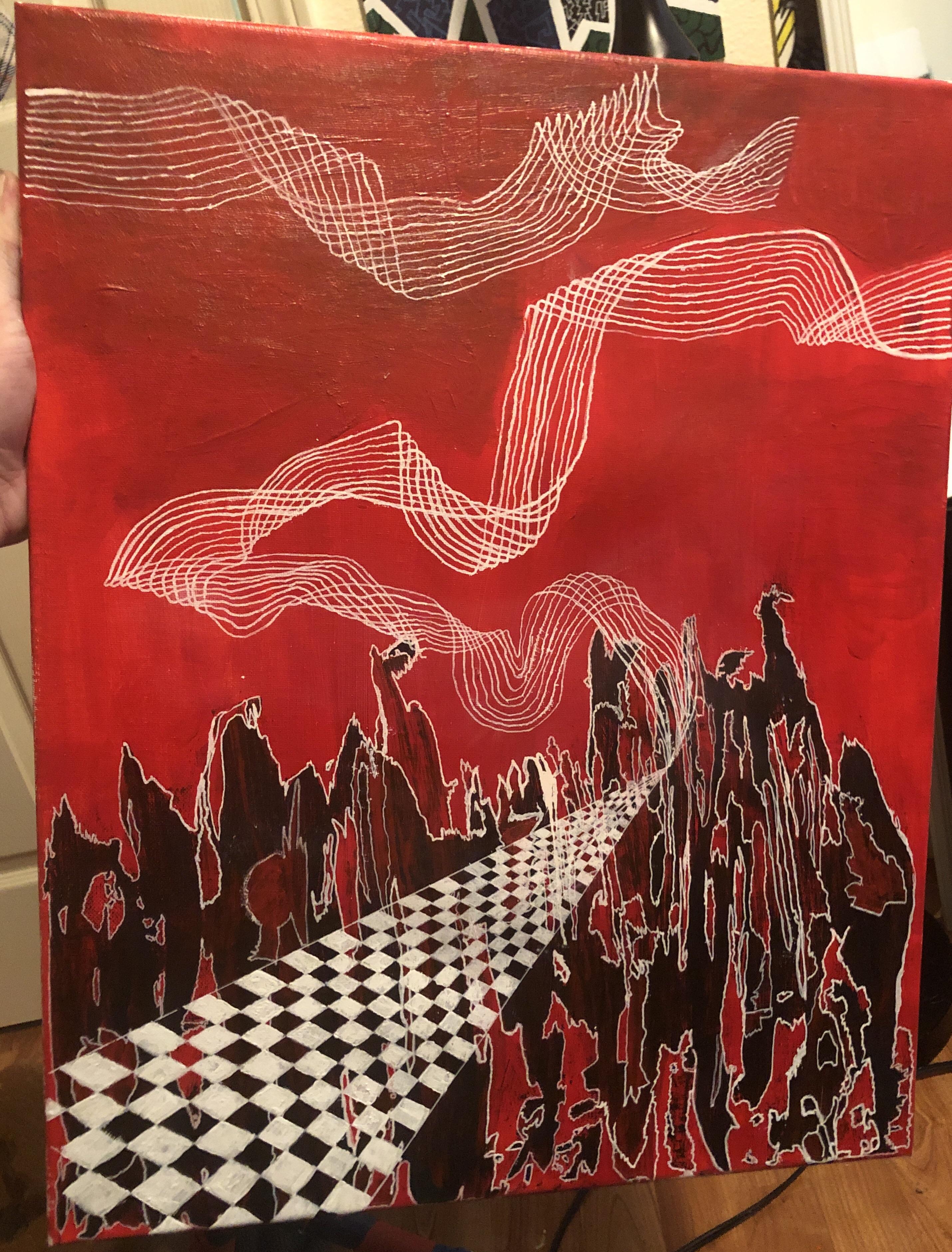 Acrylics and paint pens on canvas r/AbstractArt