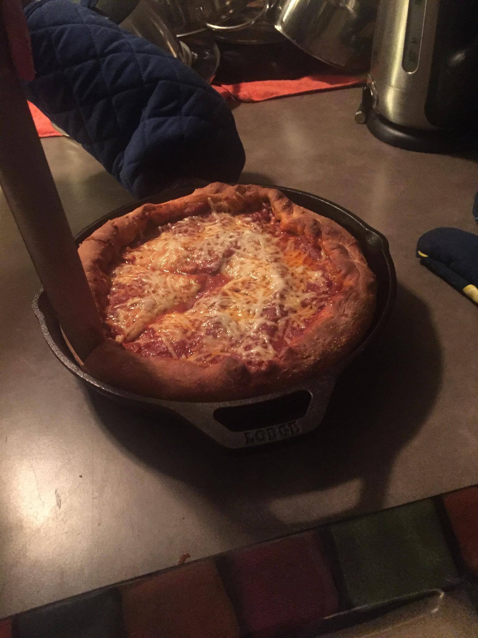 My first deep dish pizza! castiron