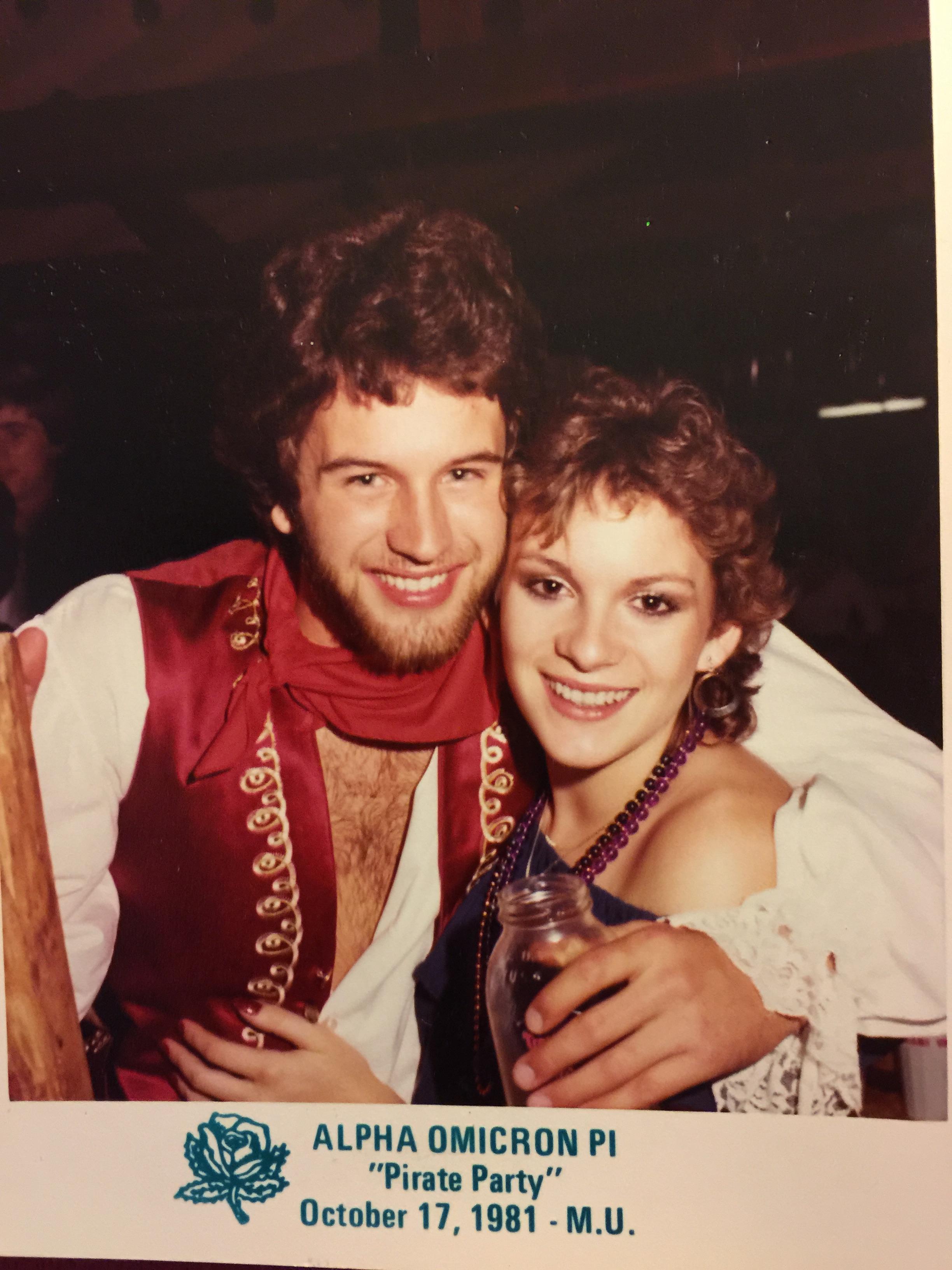 My husband and I at a “pirate party” 1981 we celebrate our 36th wedding anniversary this month