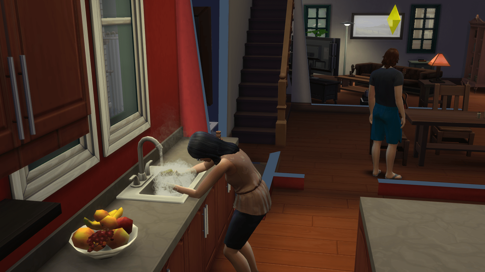 That blissful feeling when you see your sim finally bypass the bathroom