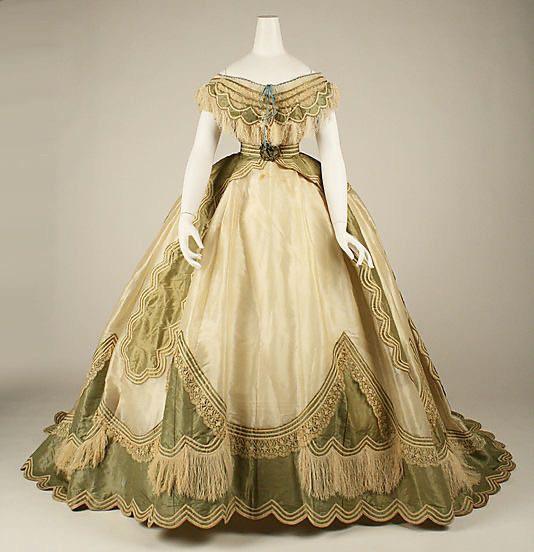 French Dress, ca. 1865, silk. Marking (label) Marguerite Robes, Paris