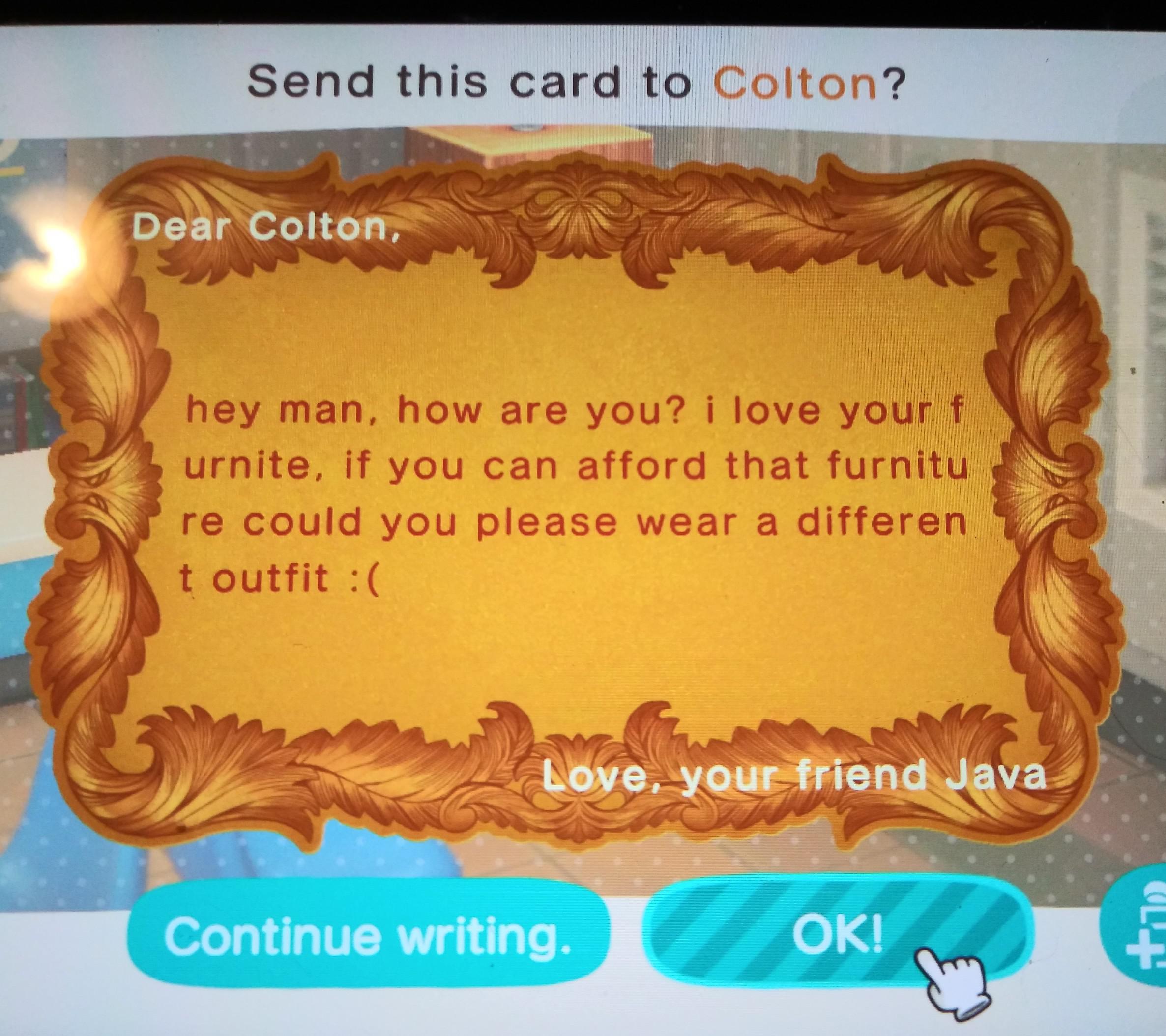 I'm sry colton r/AnimalCrossing