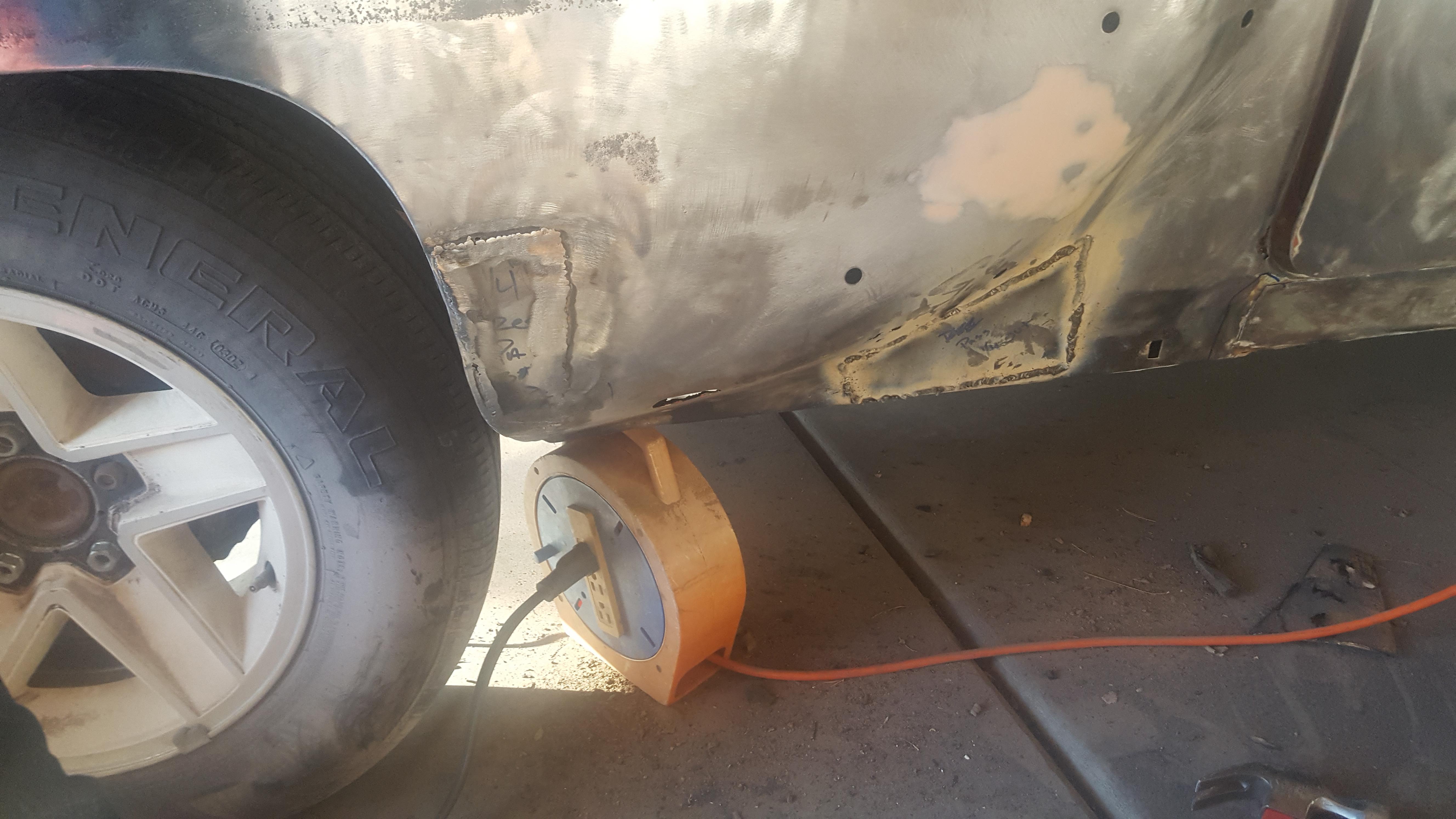 First time welding in patch panels. 54 chevy r/projectcar