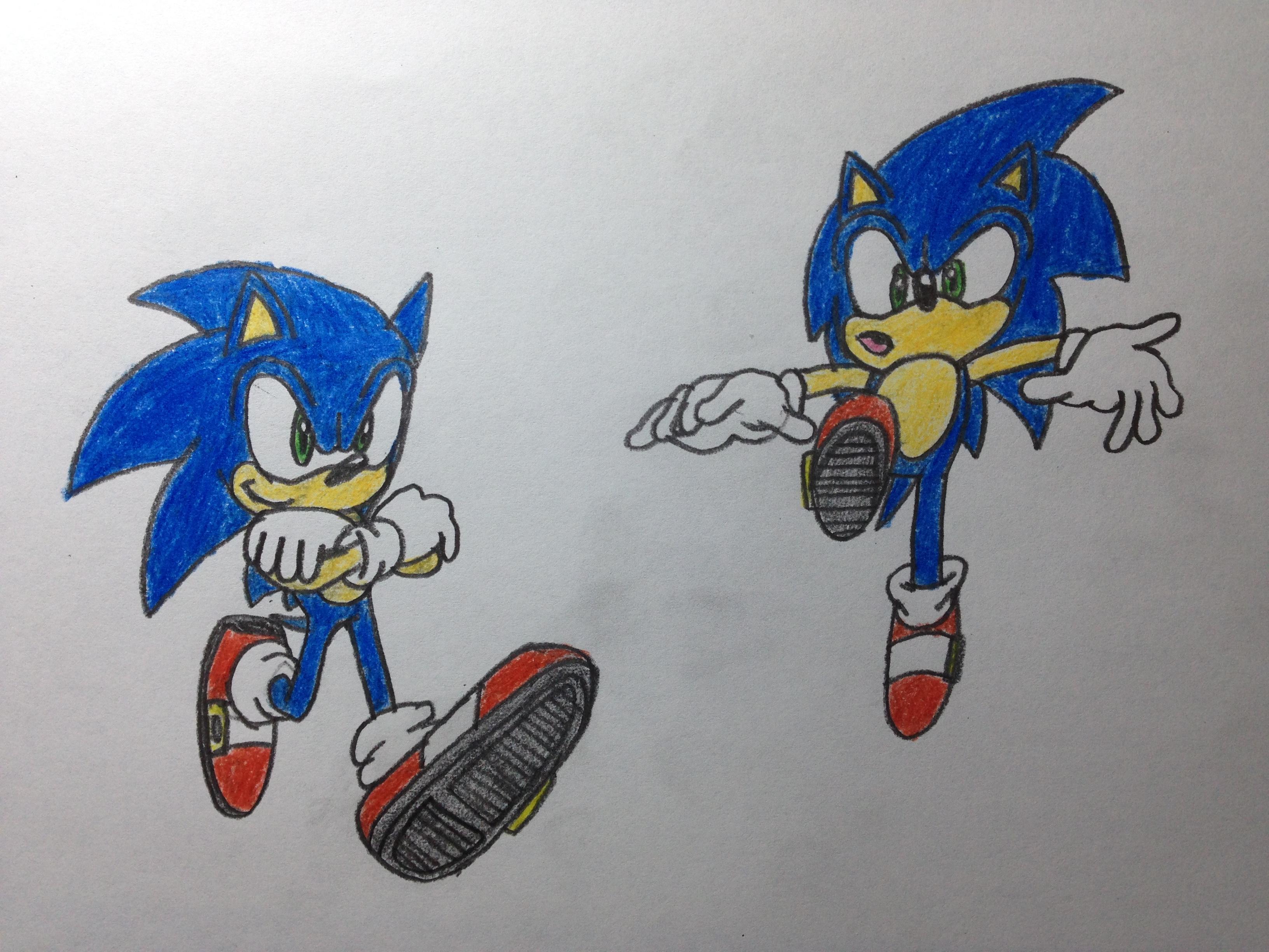 Here is one of my many Sonic the Hedgehog (Sonic X) drawings that I had made about four years