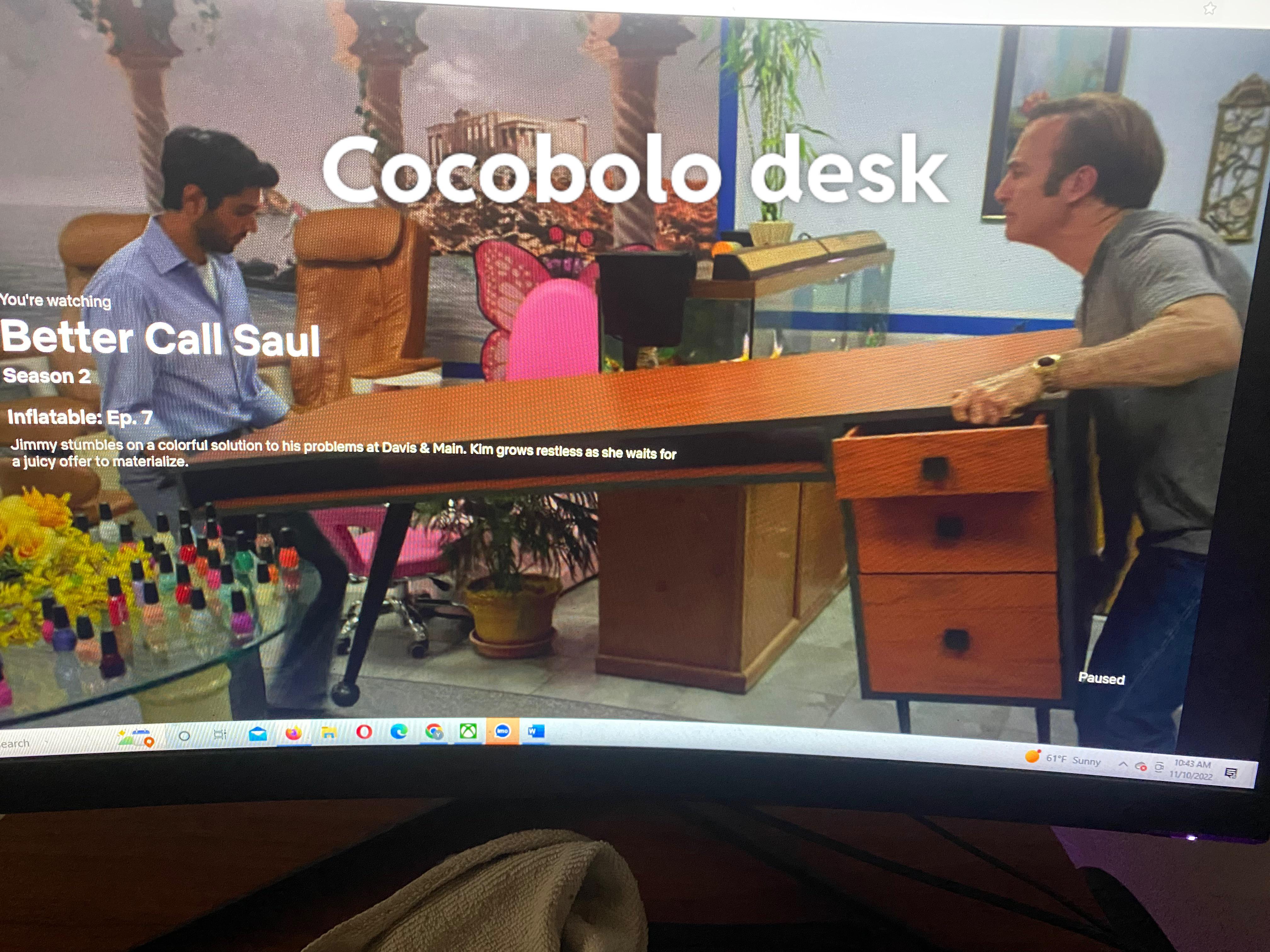 Cocobolo desk there’s no way this desk cost 7k. r/betterCallSaul