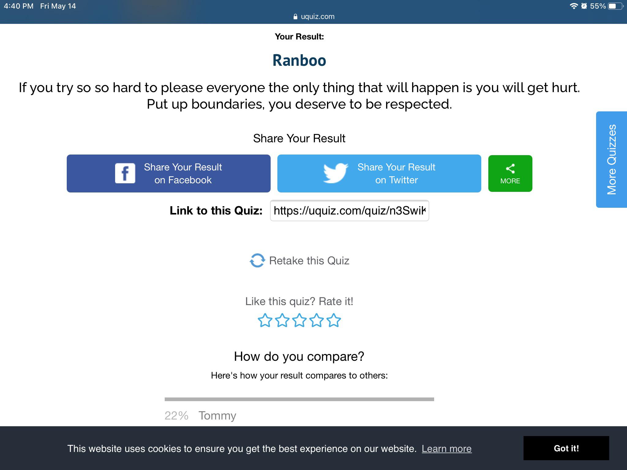 Here, I found a character personality test, this is my result. You can