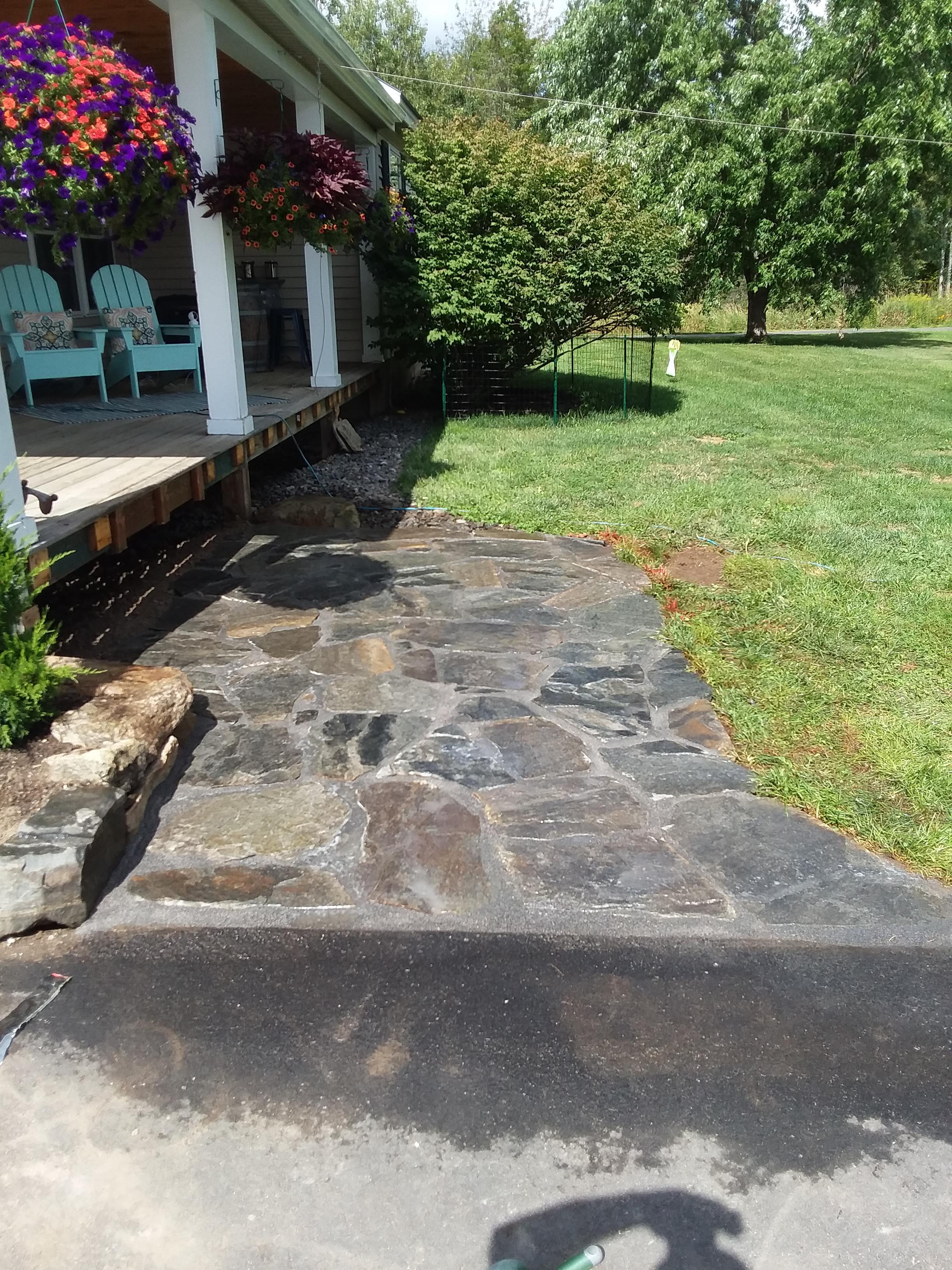 My 1st natural stone walkway done solo. r/landscaping