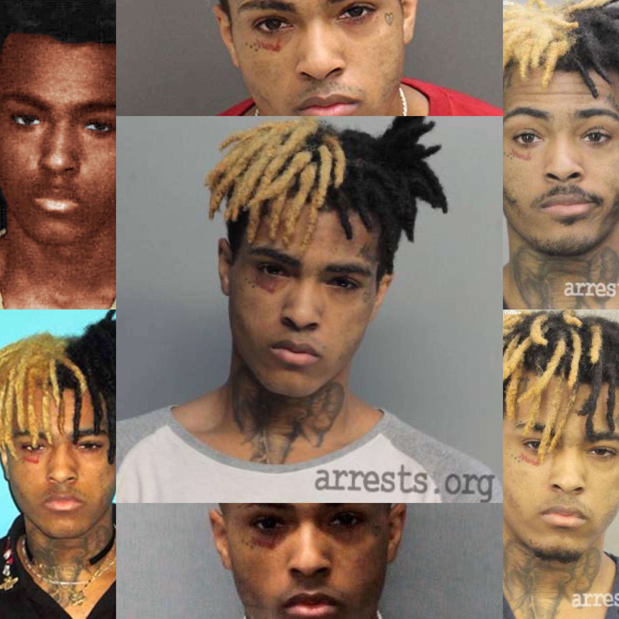 A collage of every X mugshot : XXXTENTACION