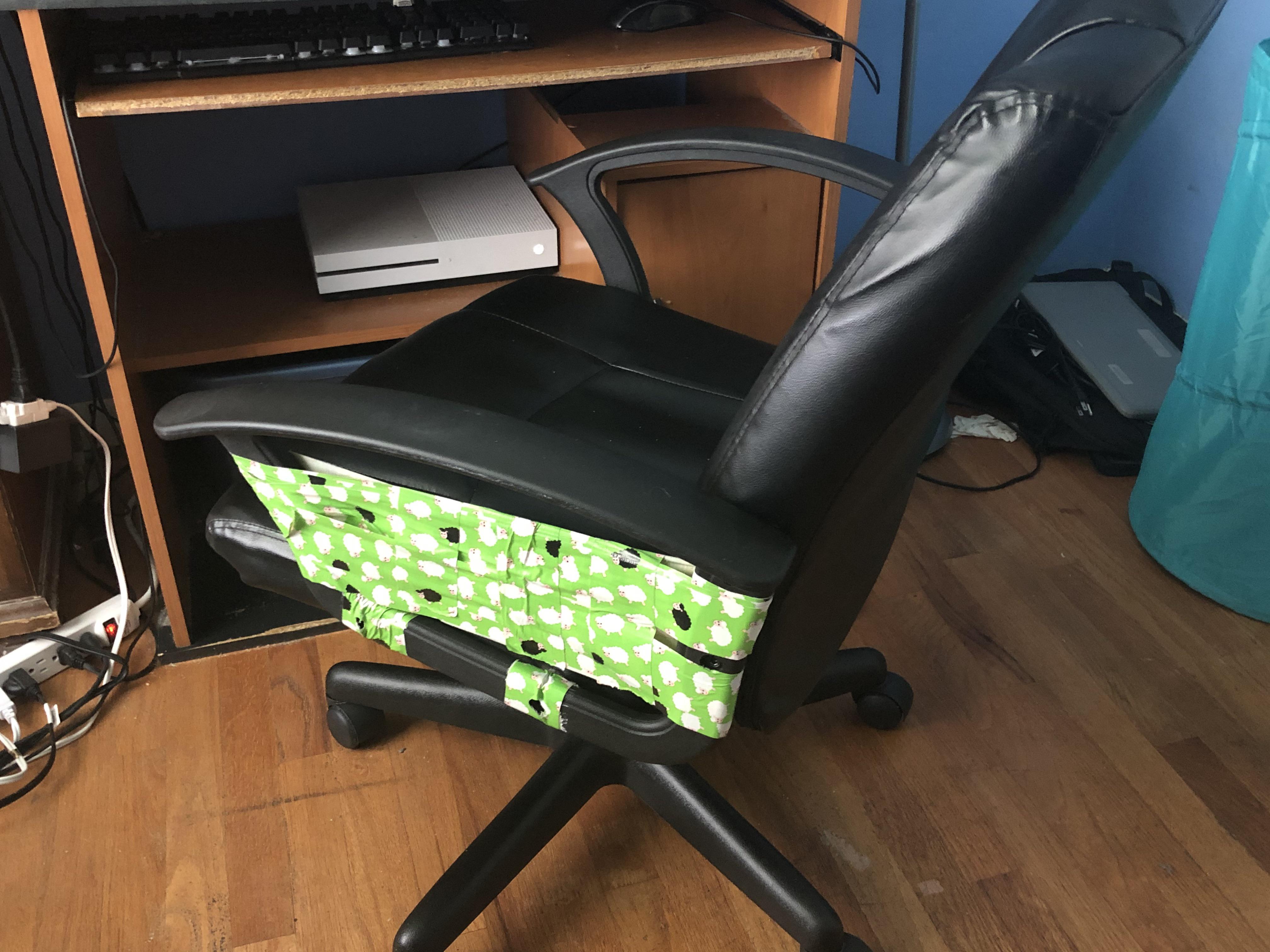 Broken chair arm? No worries duct tape will fix it r/thereifixedit