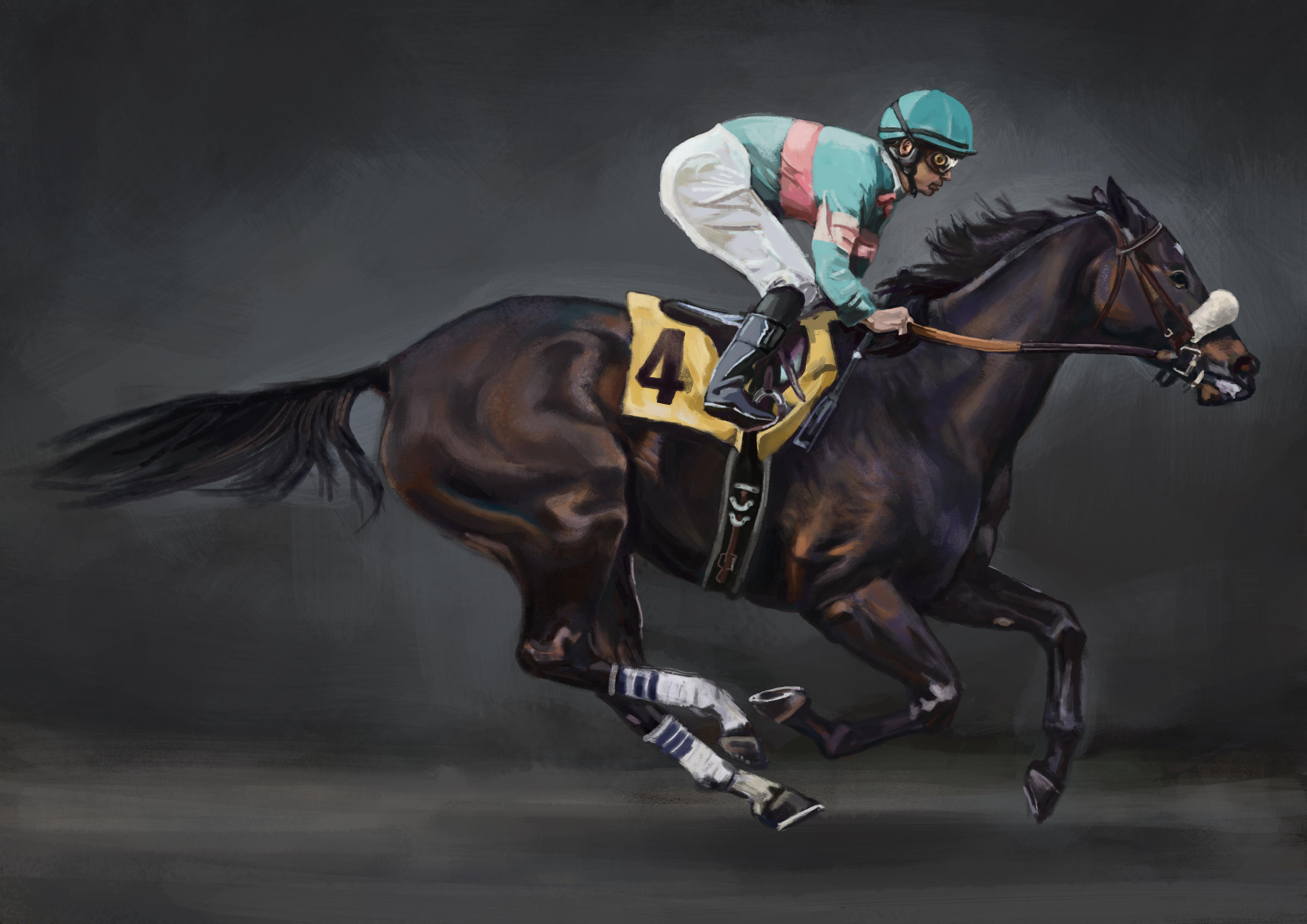 Zenyatta commission I did a while ago, thought I may share! r/horseracing