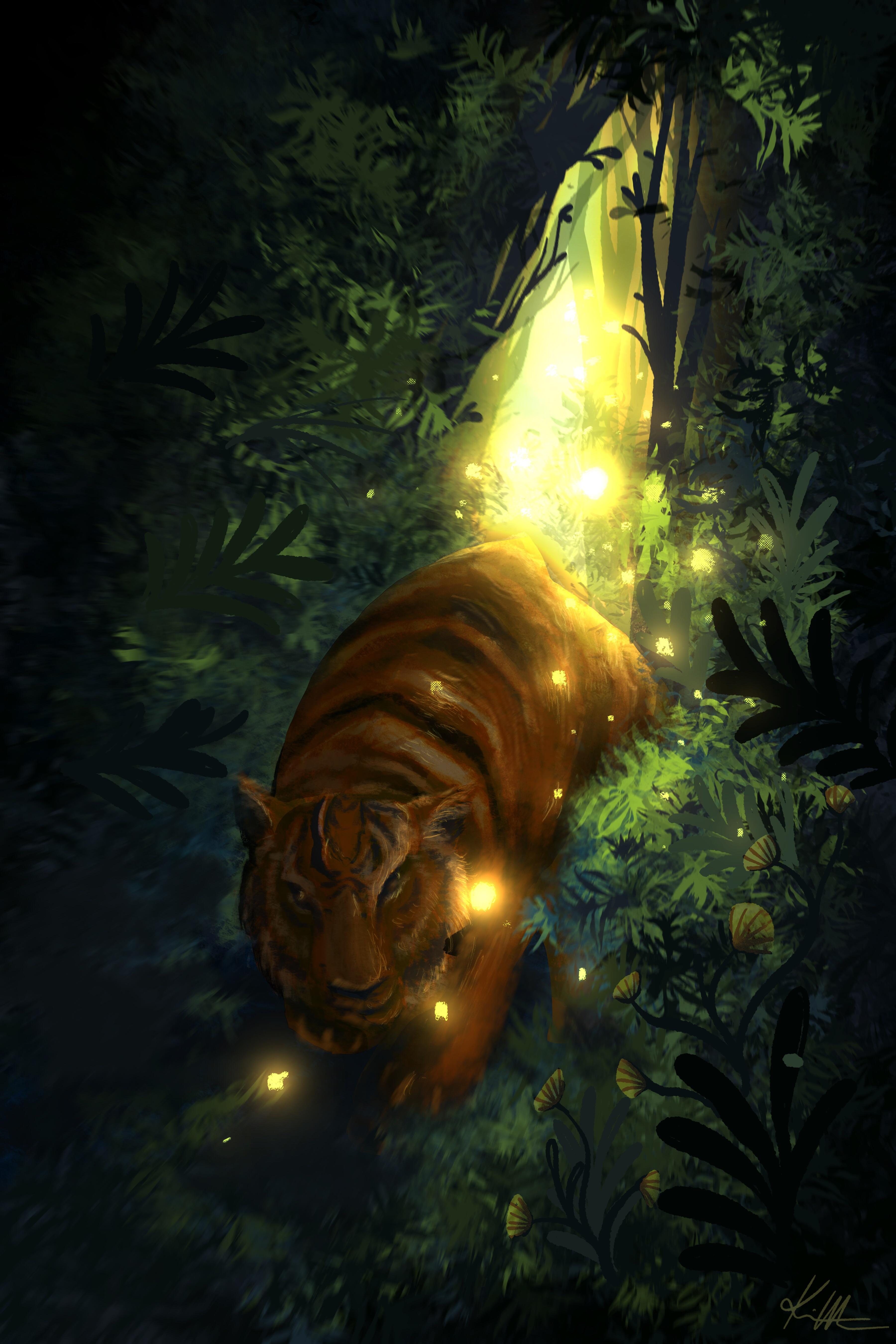 “Tiger! Tiger! Burning bright, in the forests of the night” (art