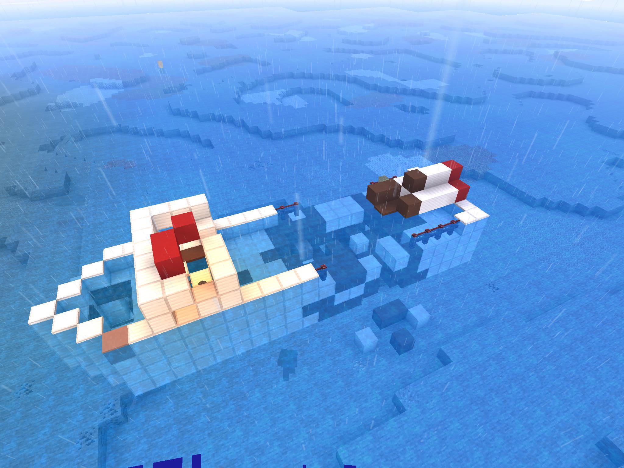 A small cargo ship sunken in shallow waters, after an engine room