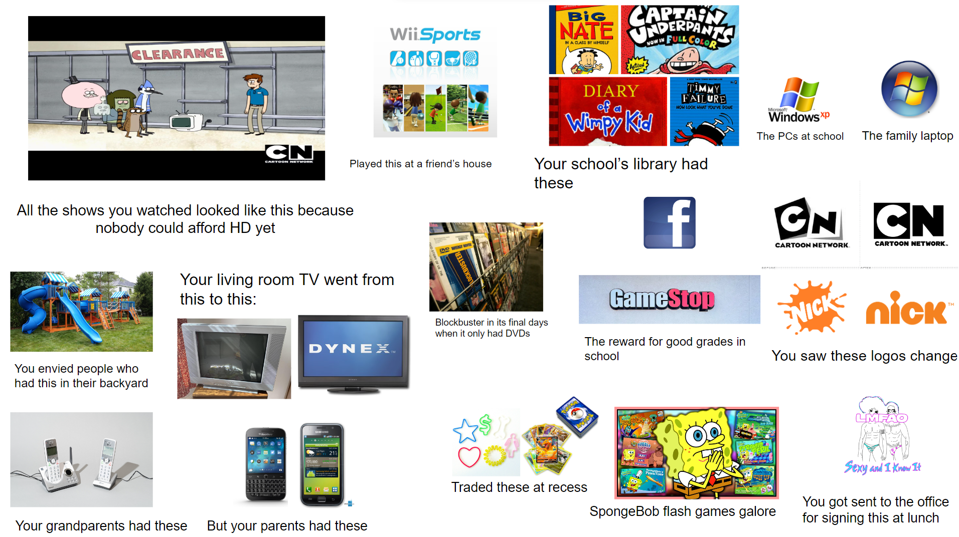 early Gen Z childhood starterpack r/starterpacks