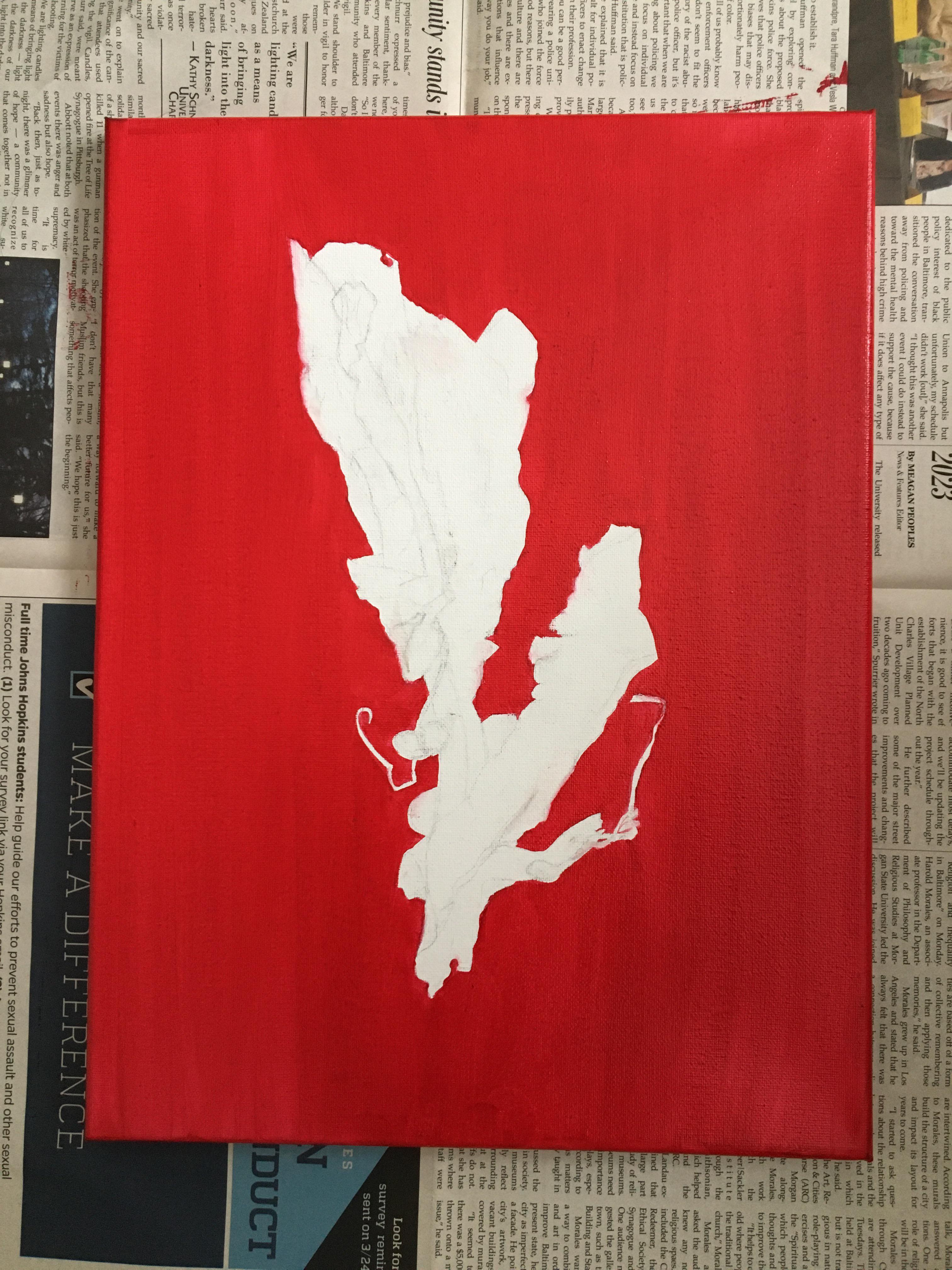 How to make background less streaky? (Alizarin red + linseed oil + oval synthetic brush, 1 layer