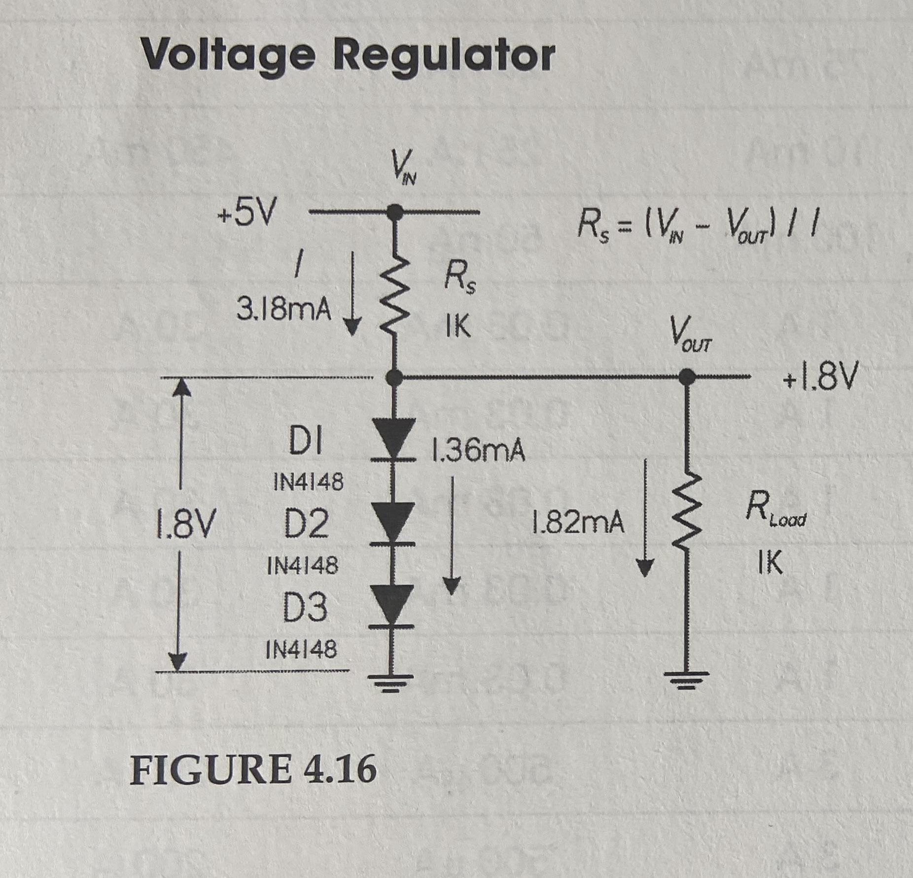 how to calculate current division with diode paralleling resistor r