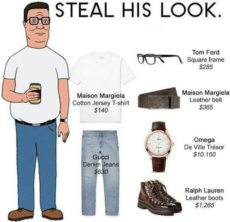 Steal his look Hank Hill r/funny