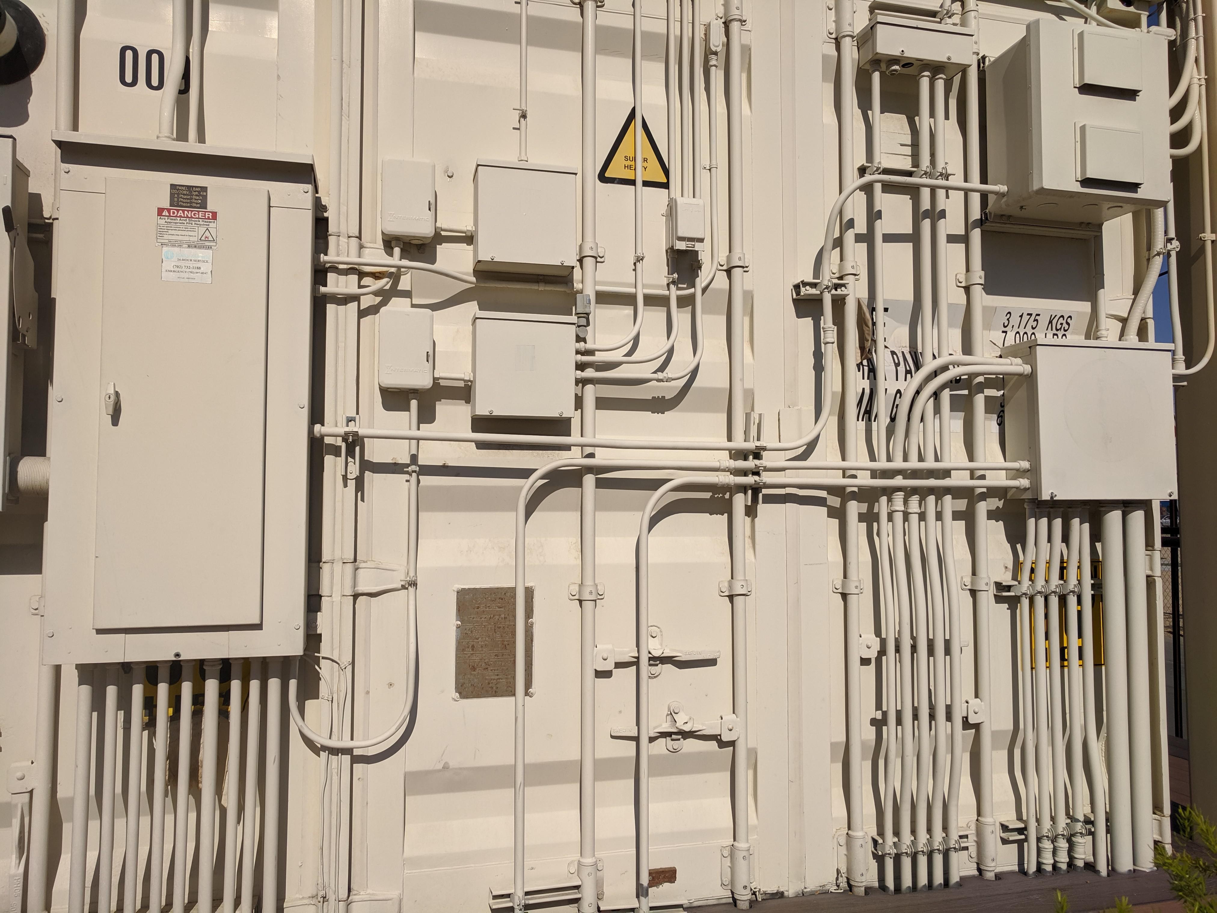 Conduit on a repurposed shipping container, Las Vegas Downtown