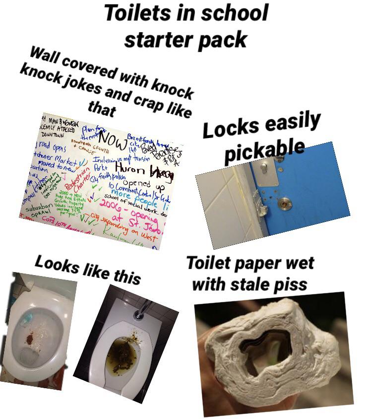 Toilets at school starter pack r/starterpacks