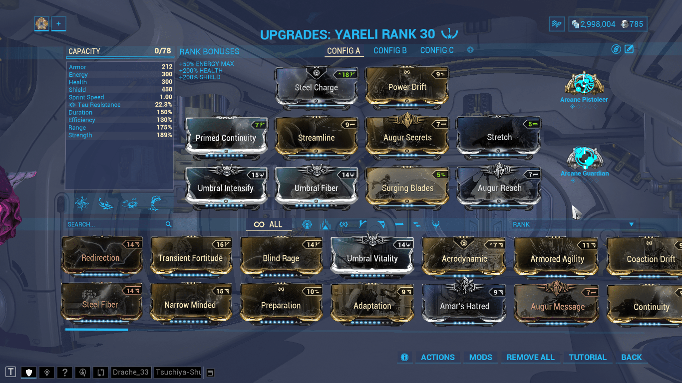 any suggestions on my yareli build? (ignore fiber, I'll change that to vitality) r/Warframe