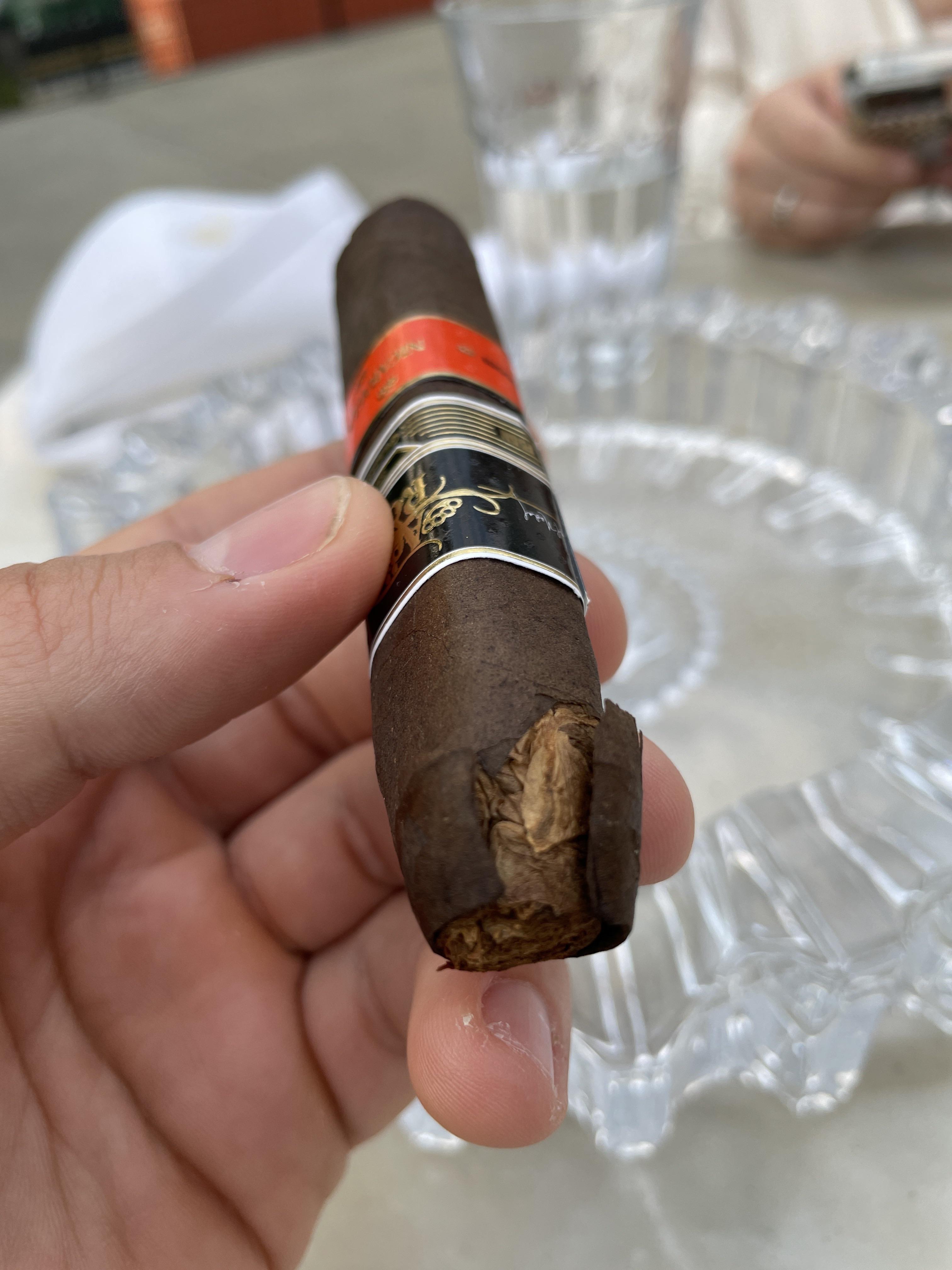 Wrapper split when the waitress cut it with a dull cutter. Would you