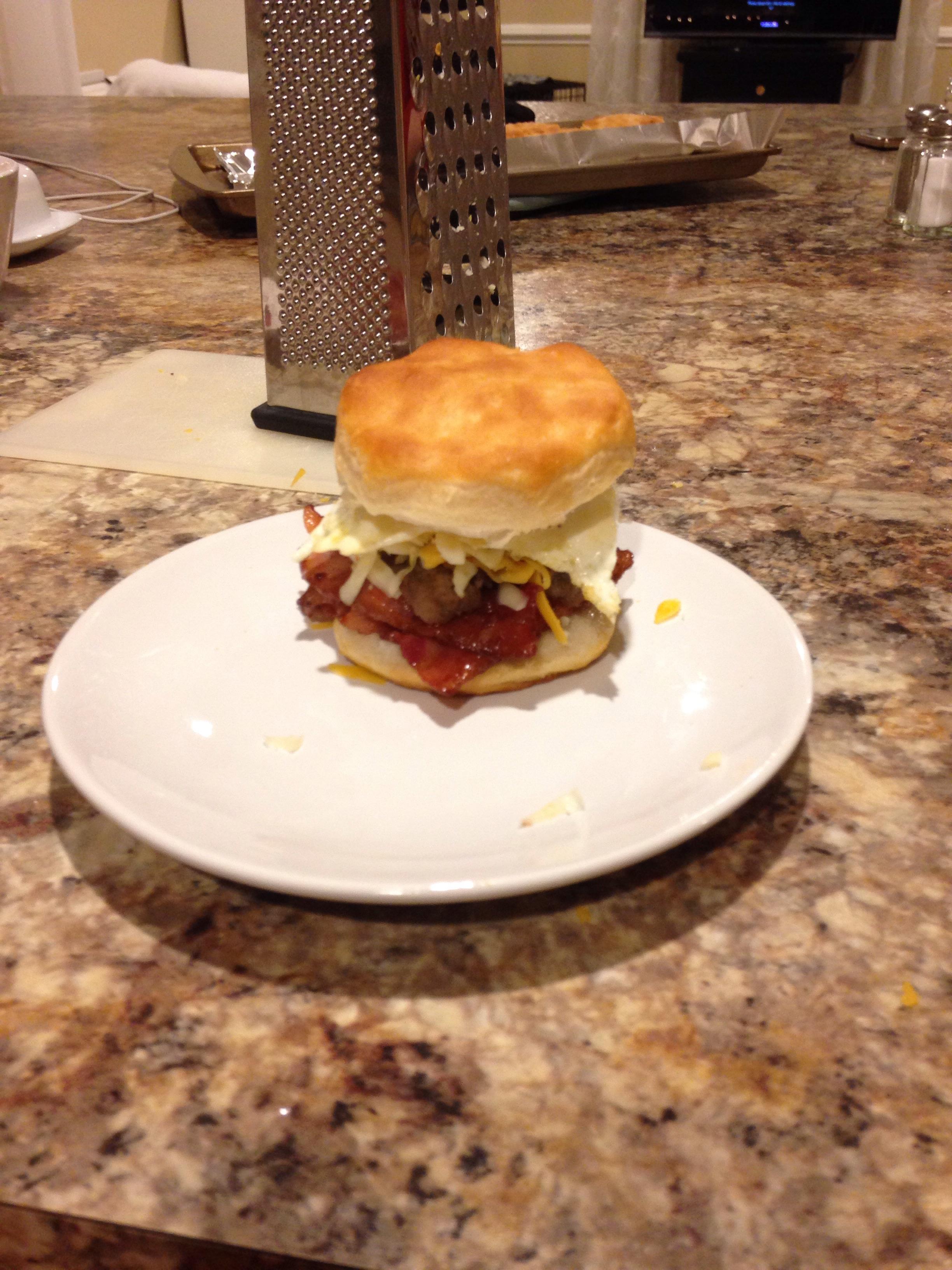 Homemade Bacon, Sausage, Egg and Cheese Biscuit. r/eatsandwiches